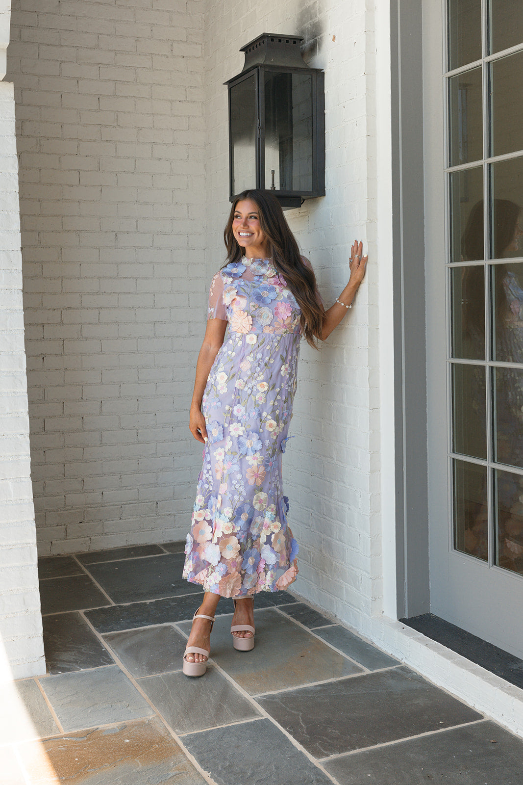 Beckett Elegant Floral Dress- Lavender