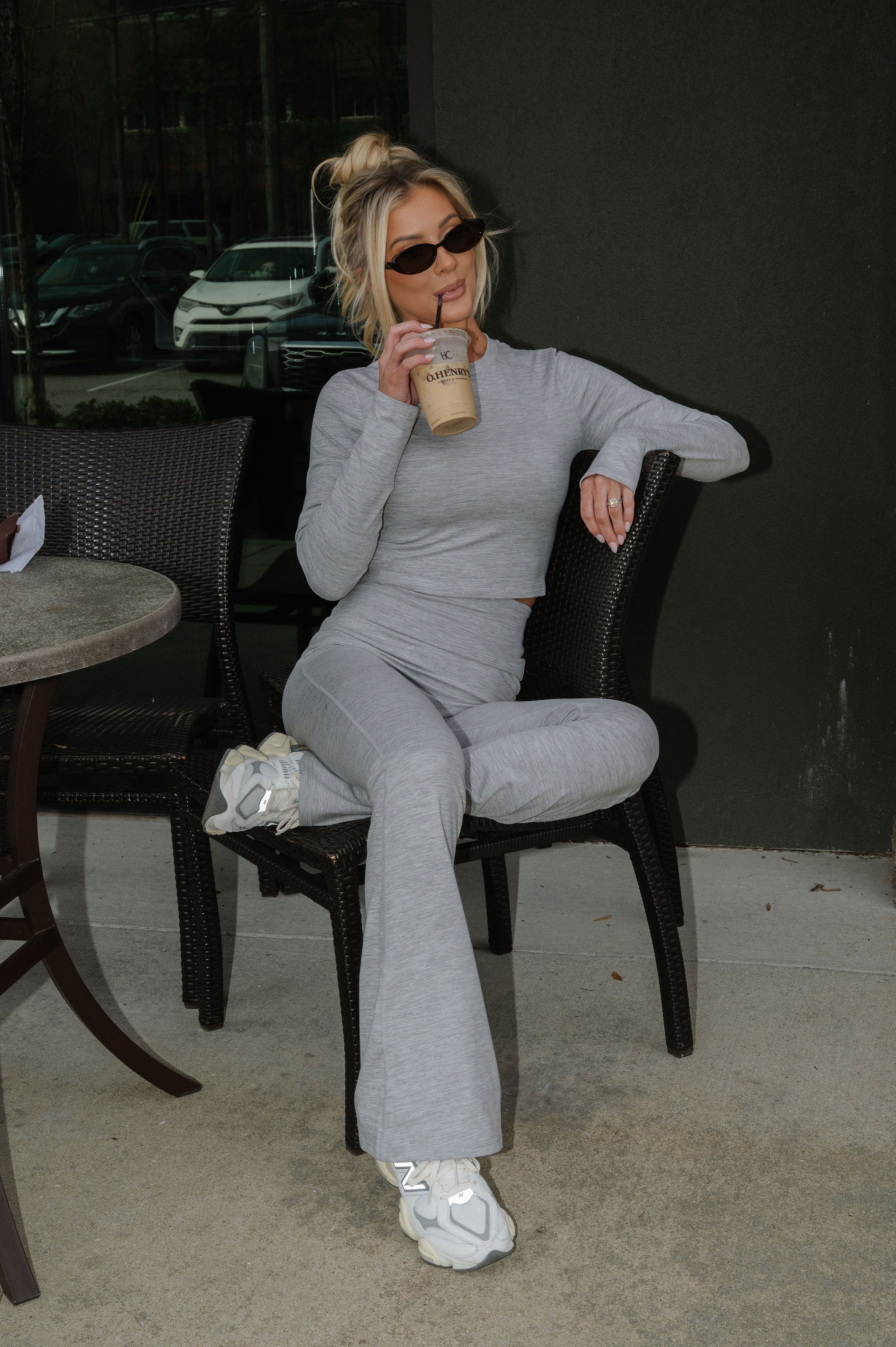 TT Active Fold Over Legging-Heathered Grey