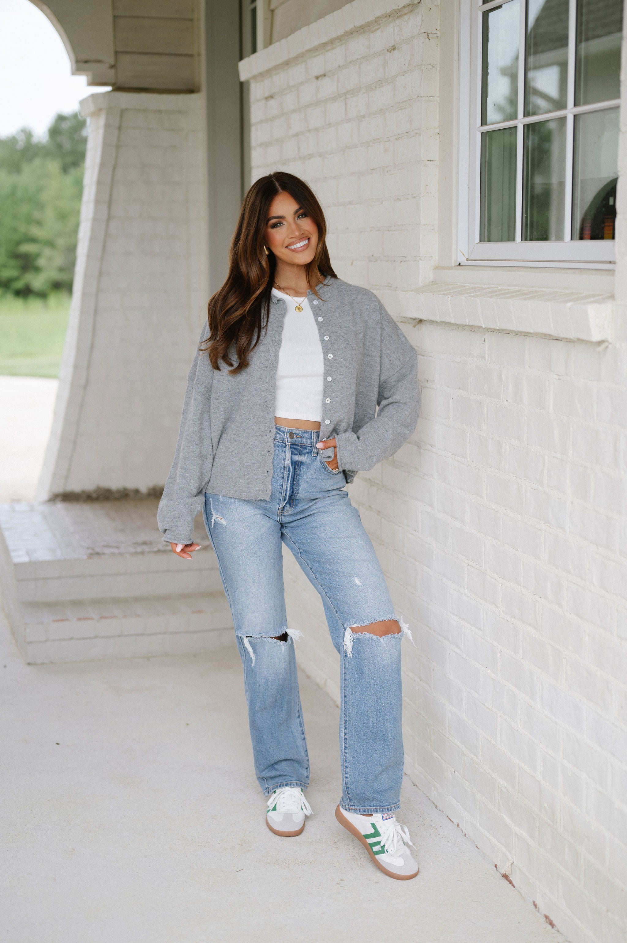 Victoria Cardigan- Heather Grey