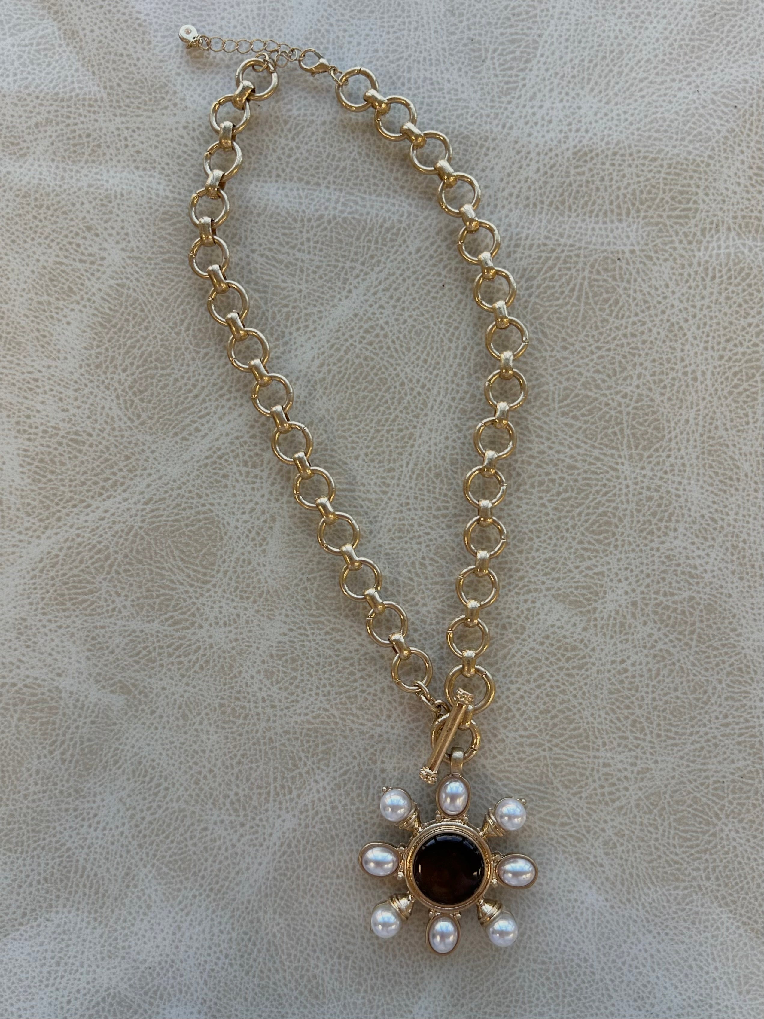 Zaria Chain Necklace- Brown