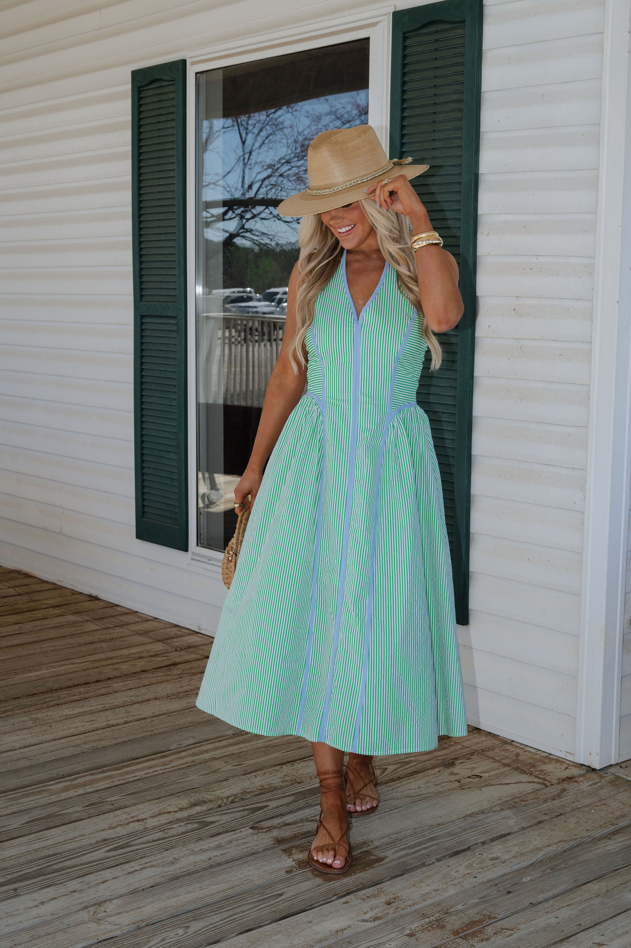 Hadley Midi Dress-Green