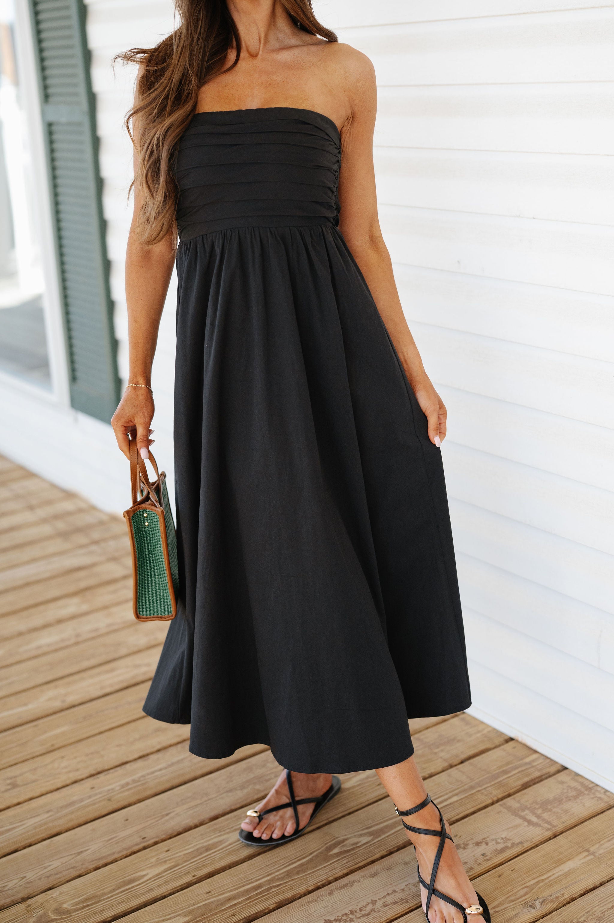 Bonnie Midi Dress-Black