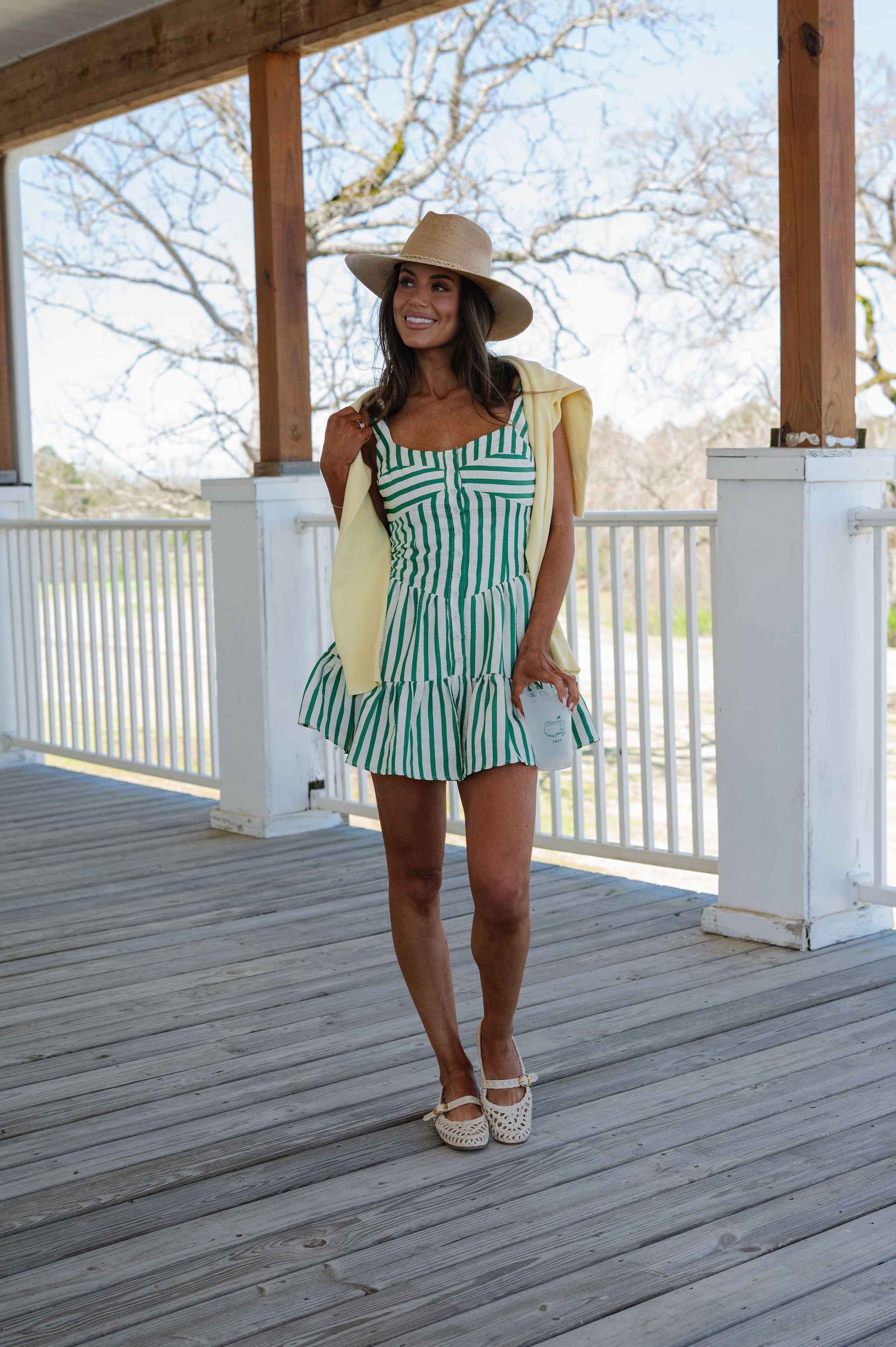 Jameson Placket Romper-Green