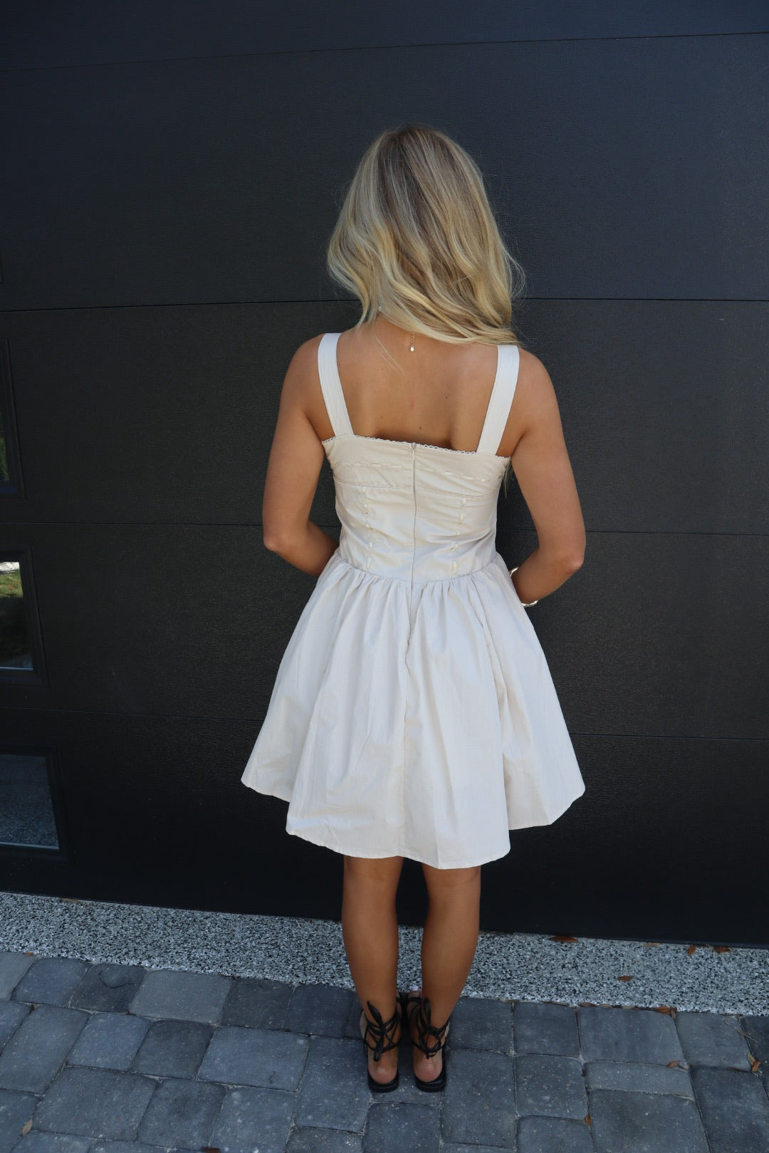 Bethel Mini Dress-Beige