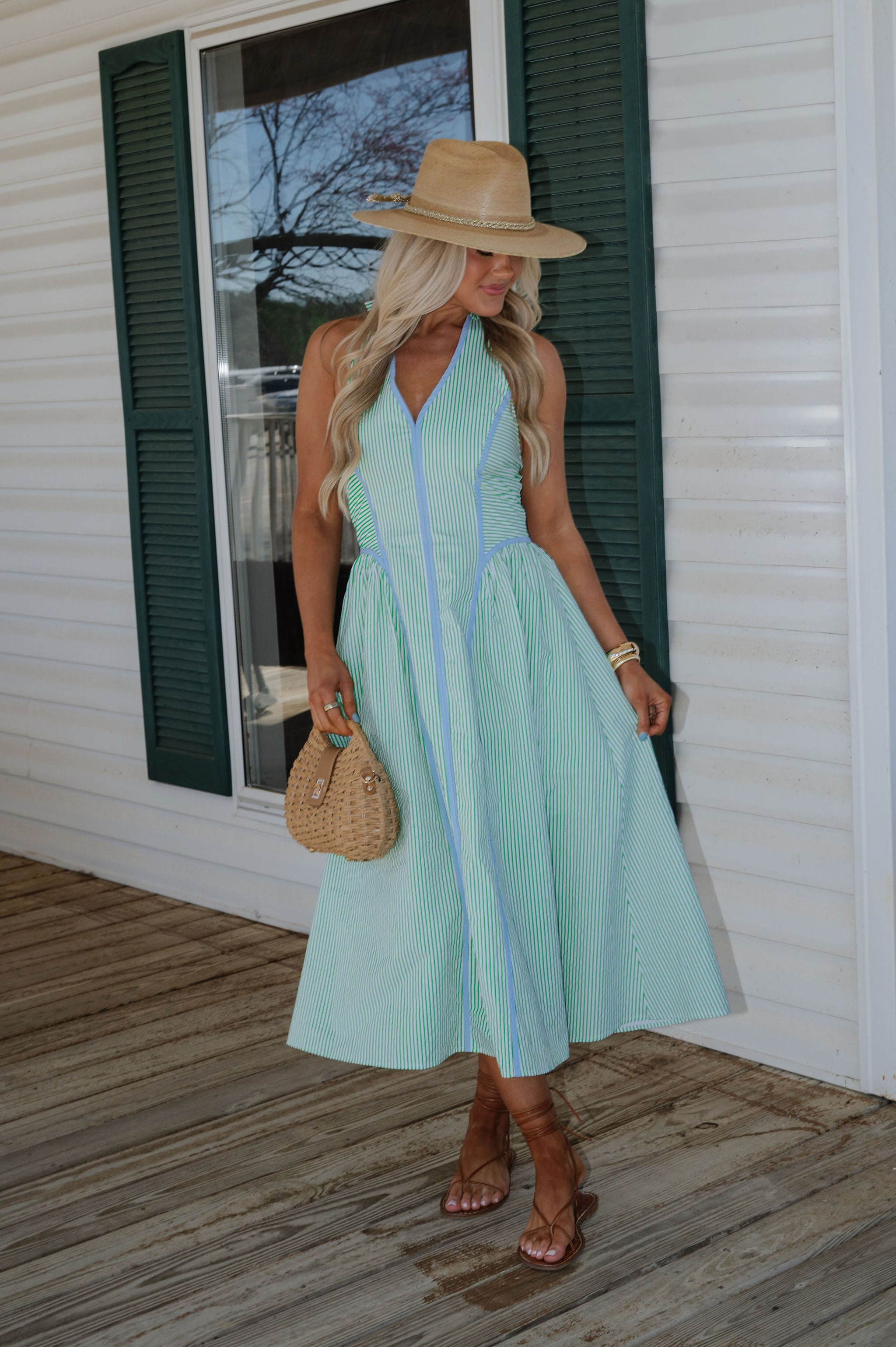 Hadley Midi Dress-Green