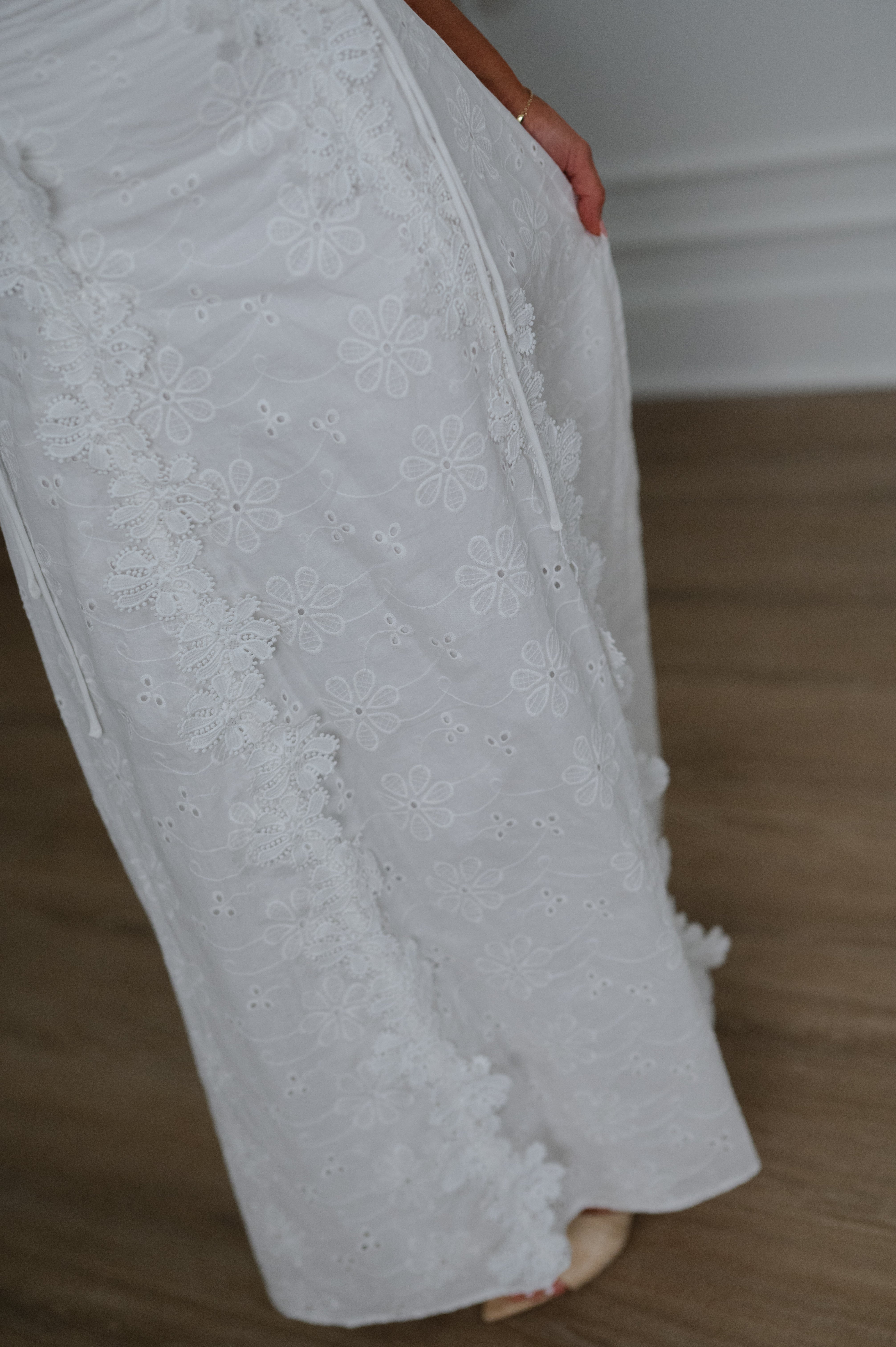 Selena Embroidered Maxi Dress-White