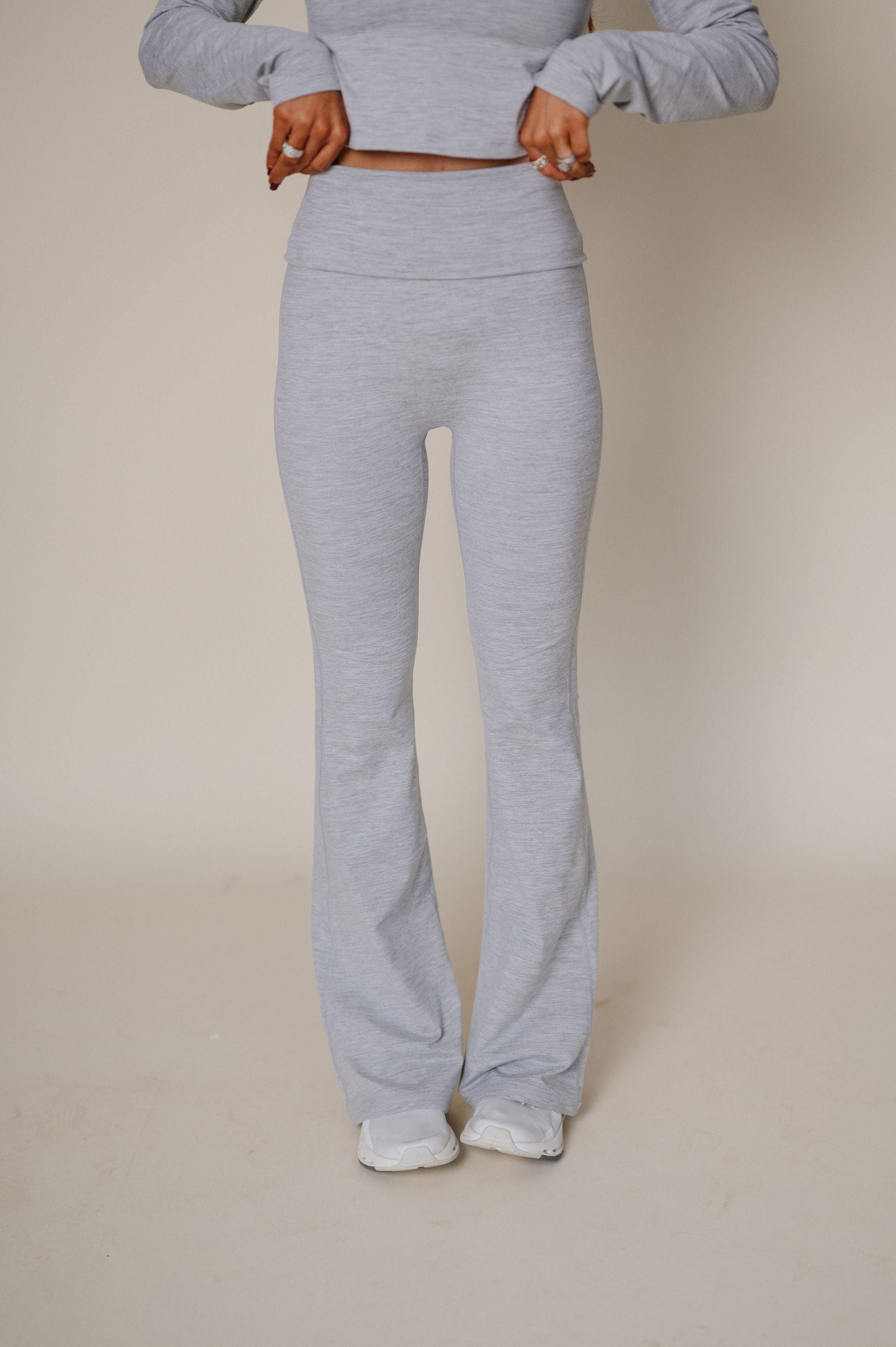 TT Active Fold Over Legging-Heathered Grey