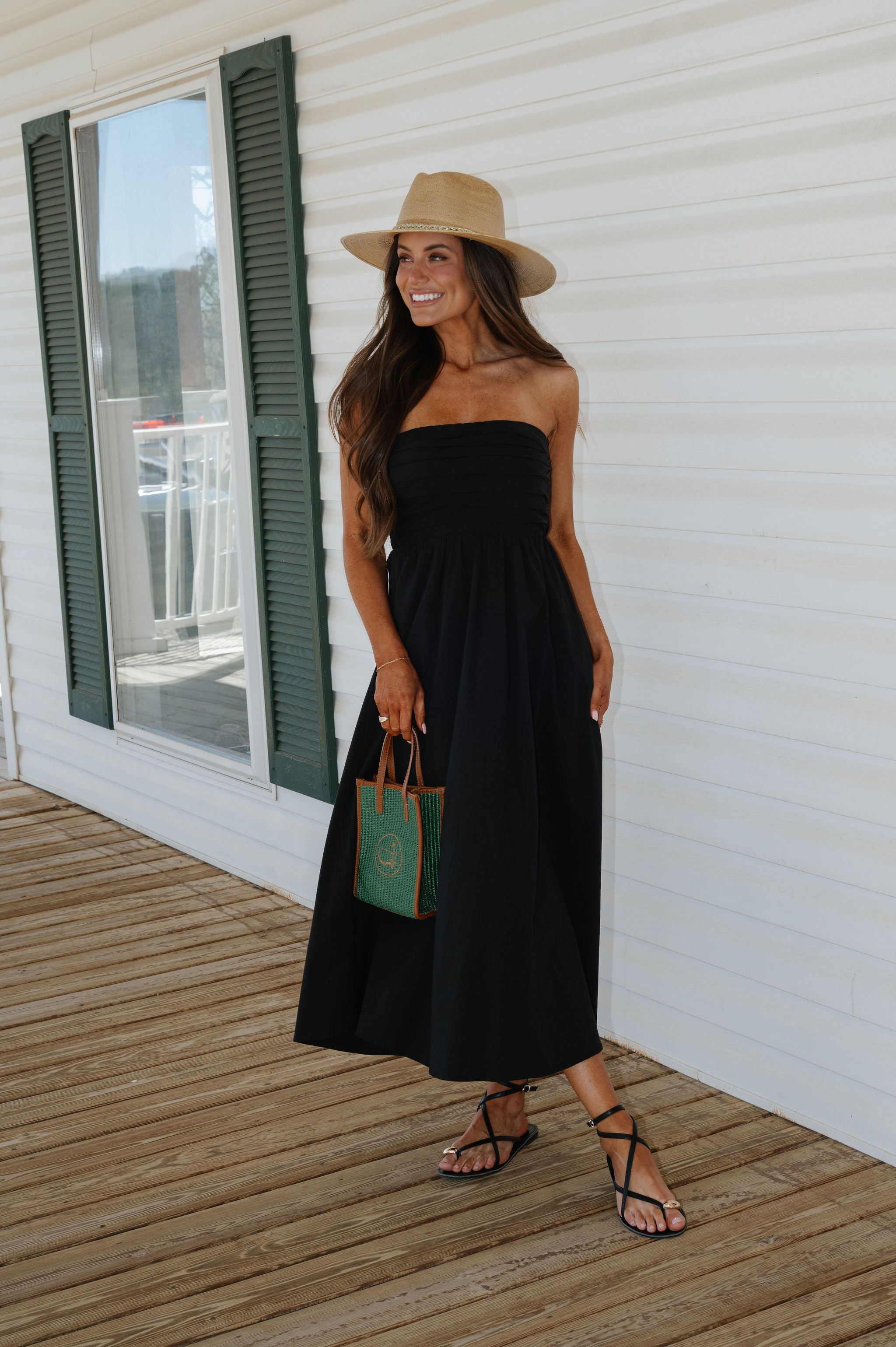 Bonnie Midi Dress-Black