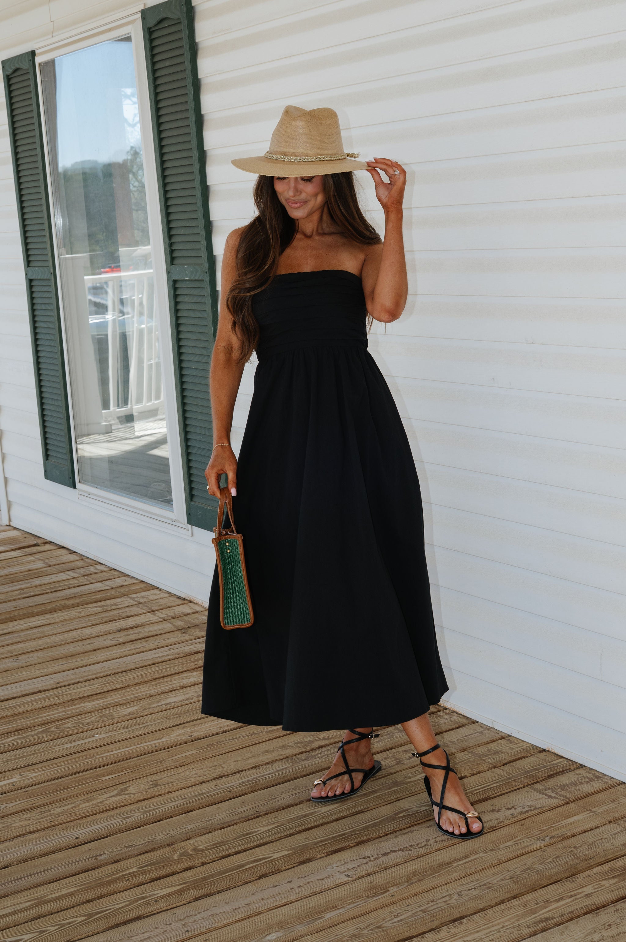 Bonnie Midi Dress-Black