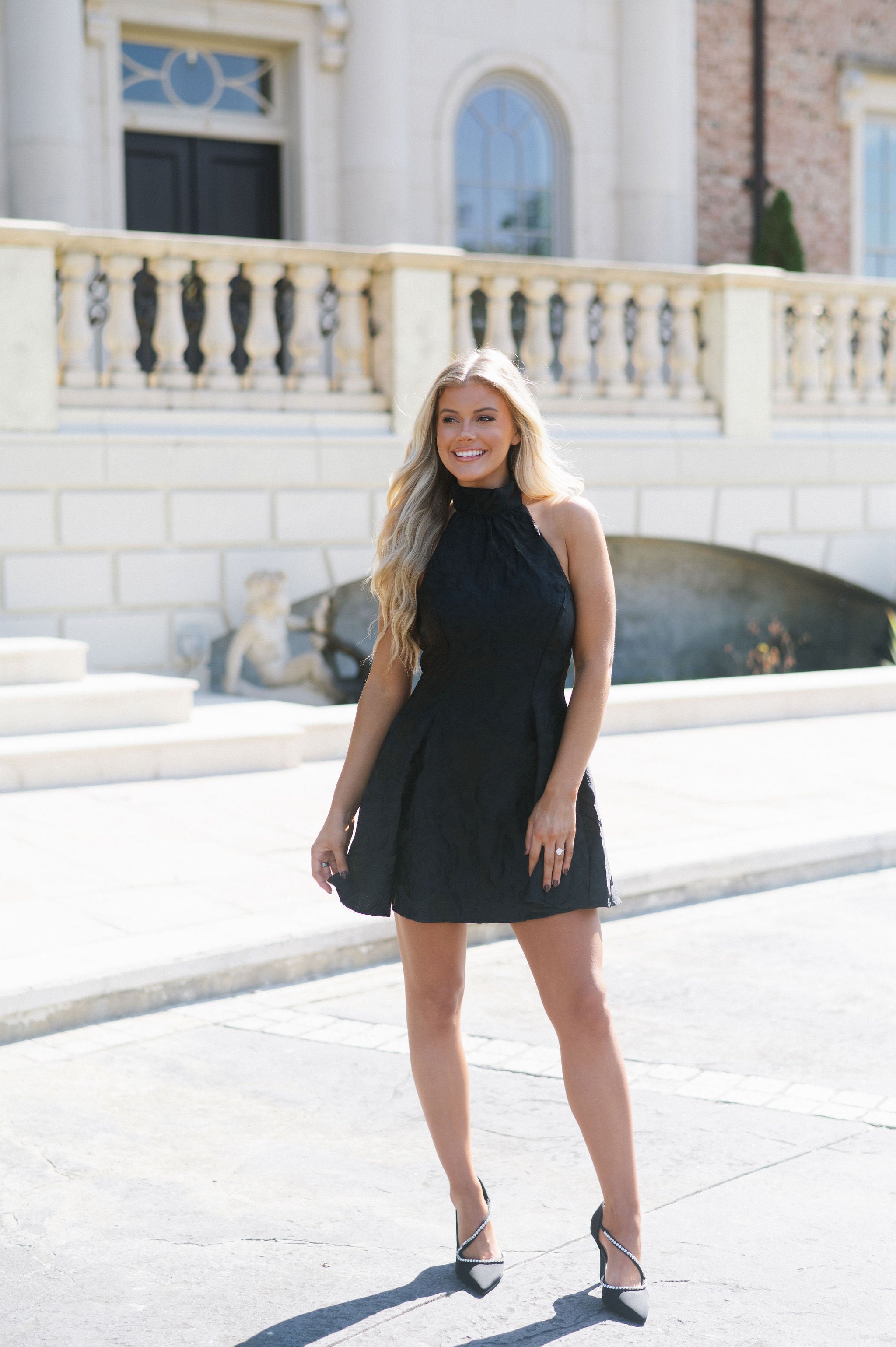 Lawrence Halter Mini Dress-Black