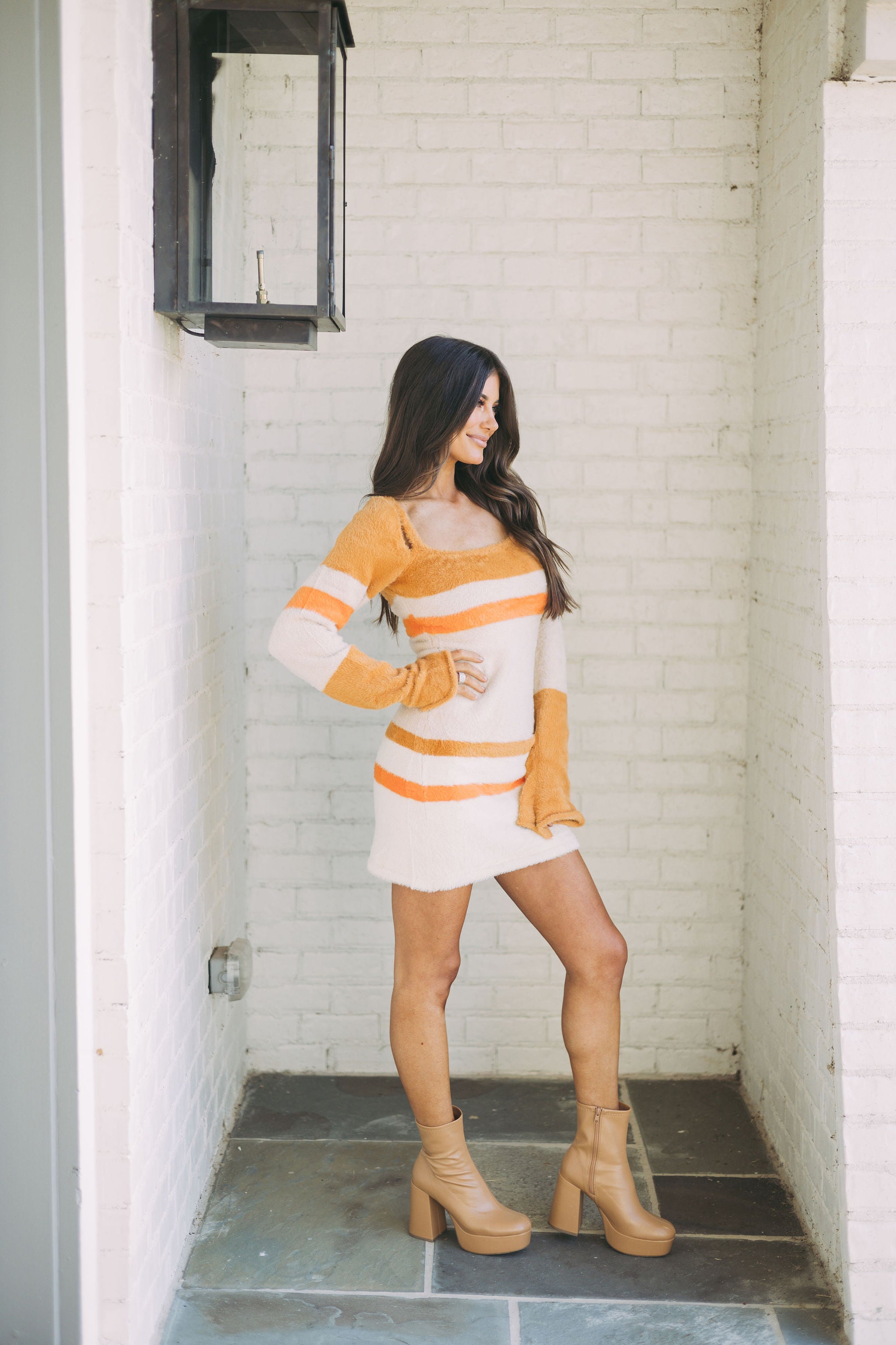 Hunter Colorblock Dress-Brown Multi