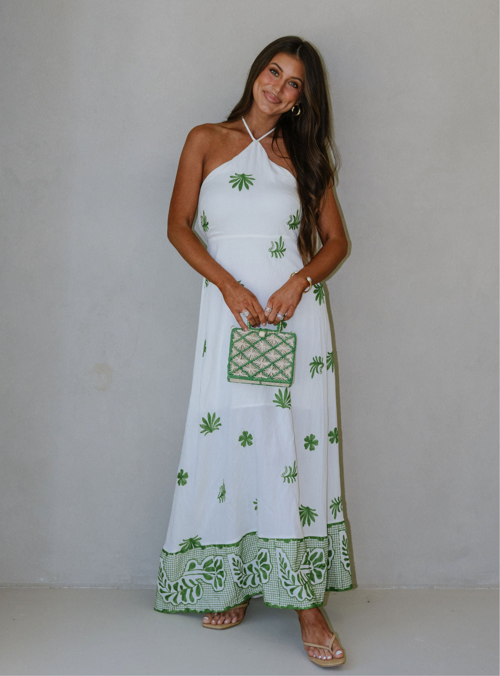 Kenneth Halter Maxi Dress-Olive