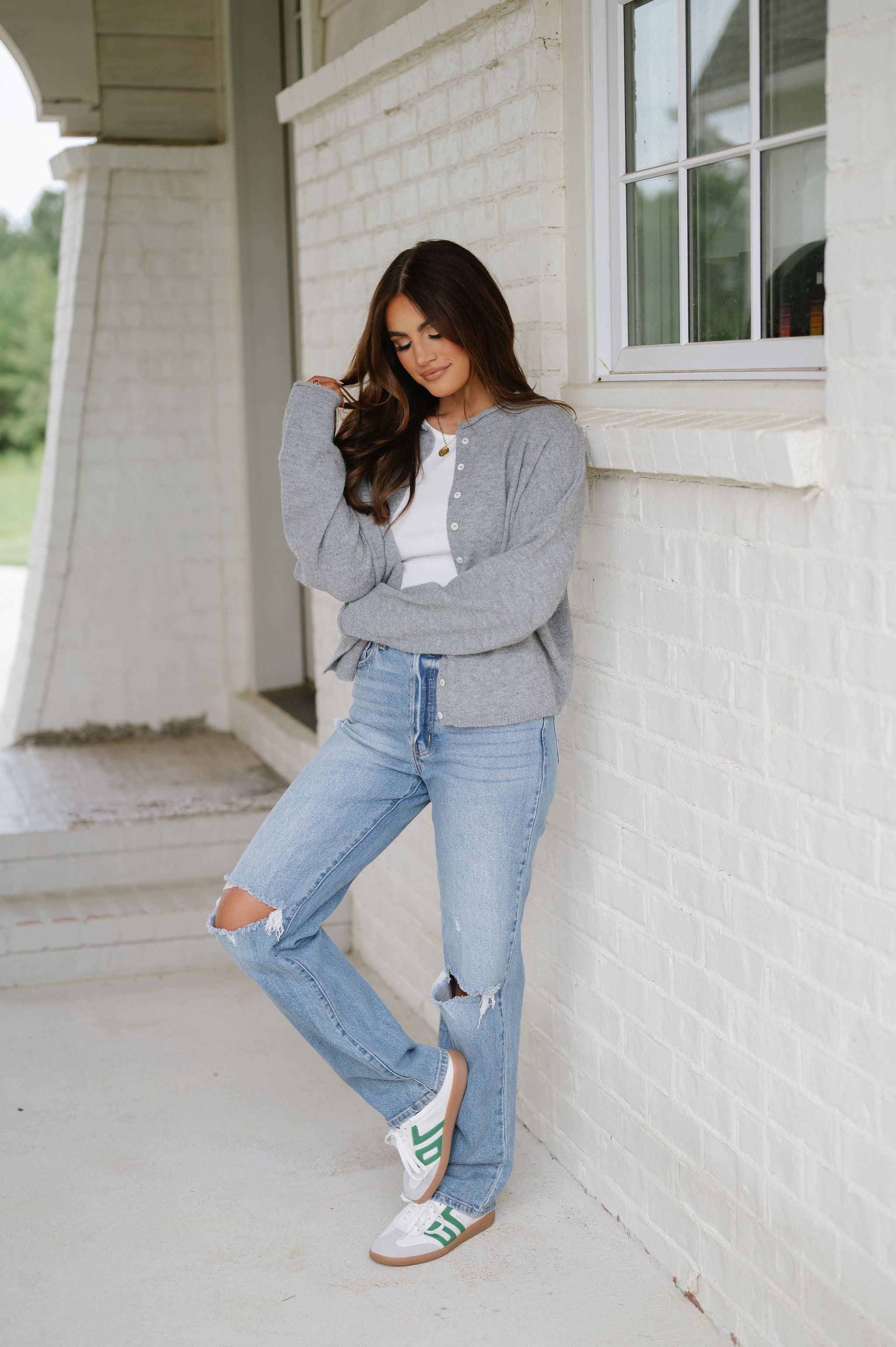 Victoria Cardigan- Heather Grey