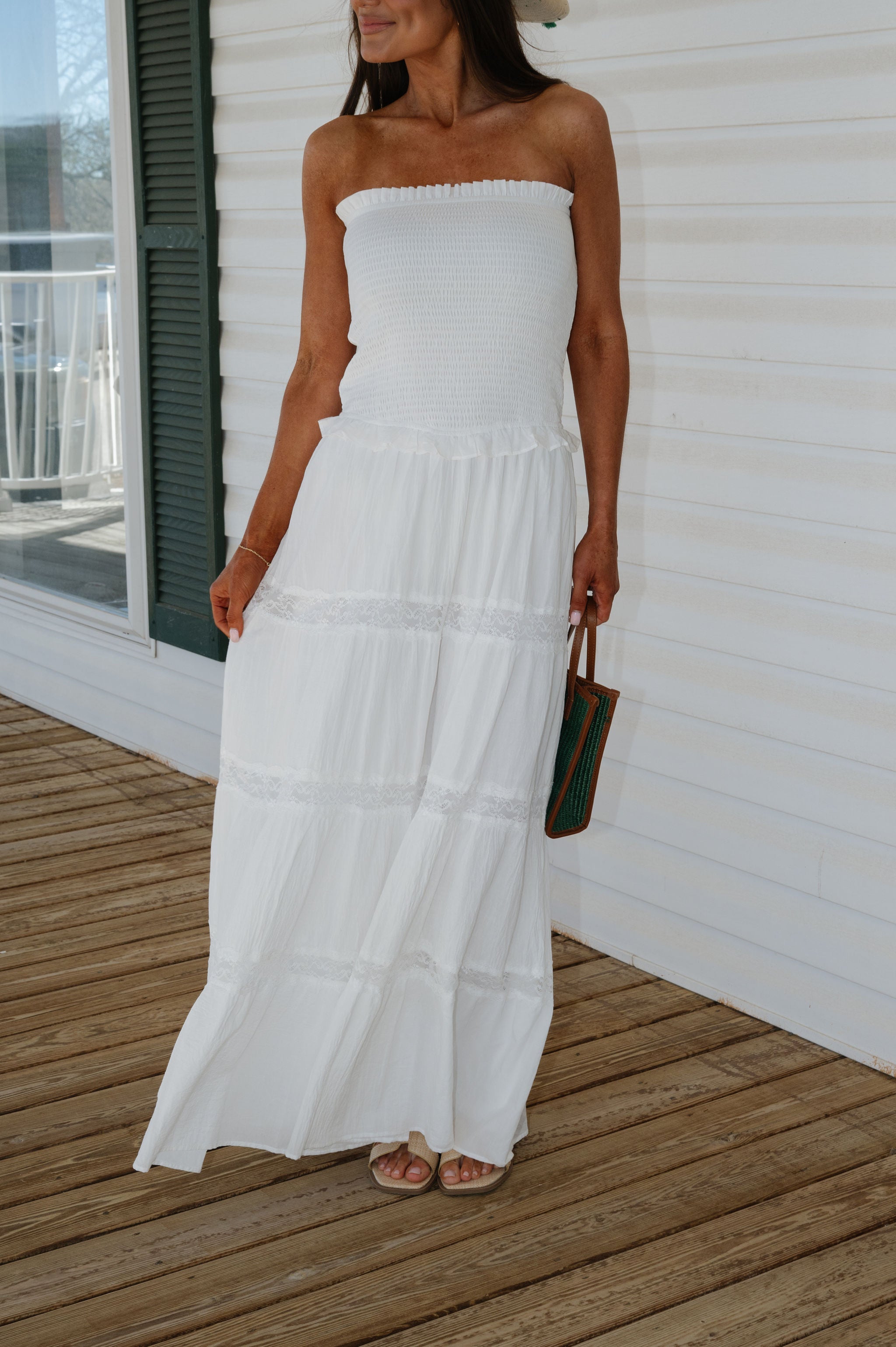 Stone Maxi Dress-White