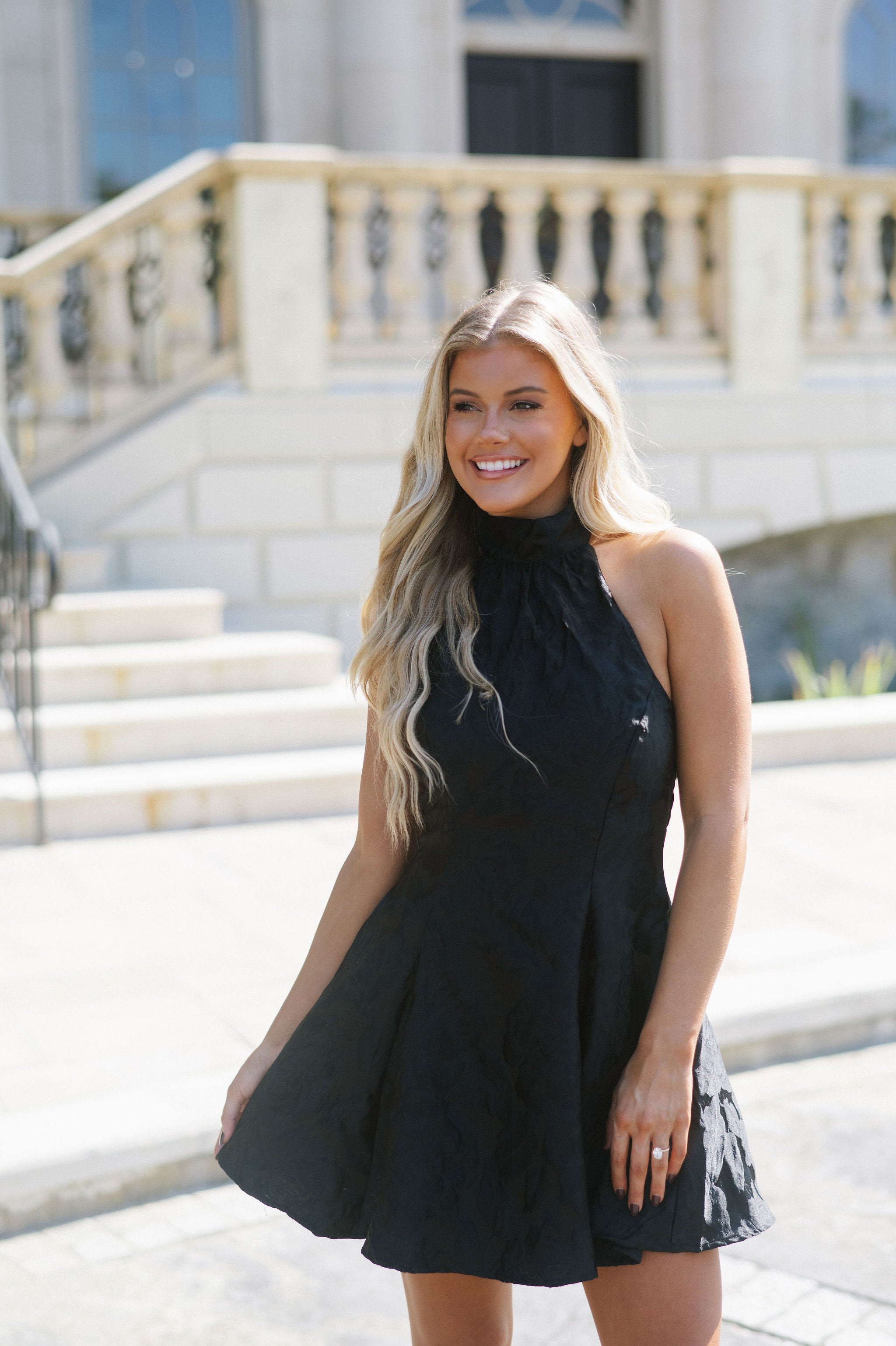 Lawrence Halter Mini Dress-Black