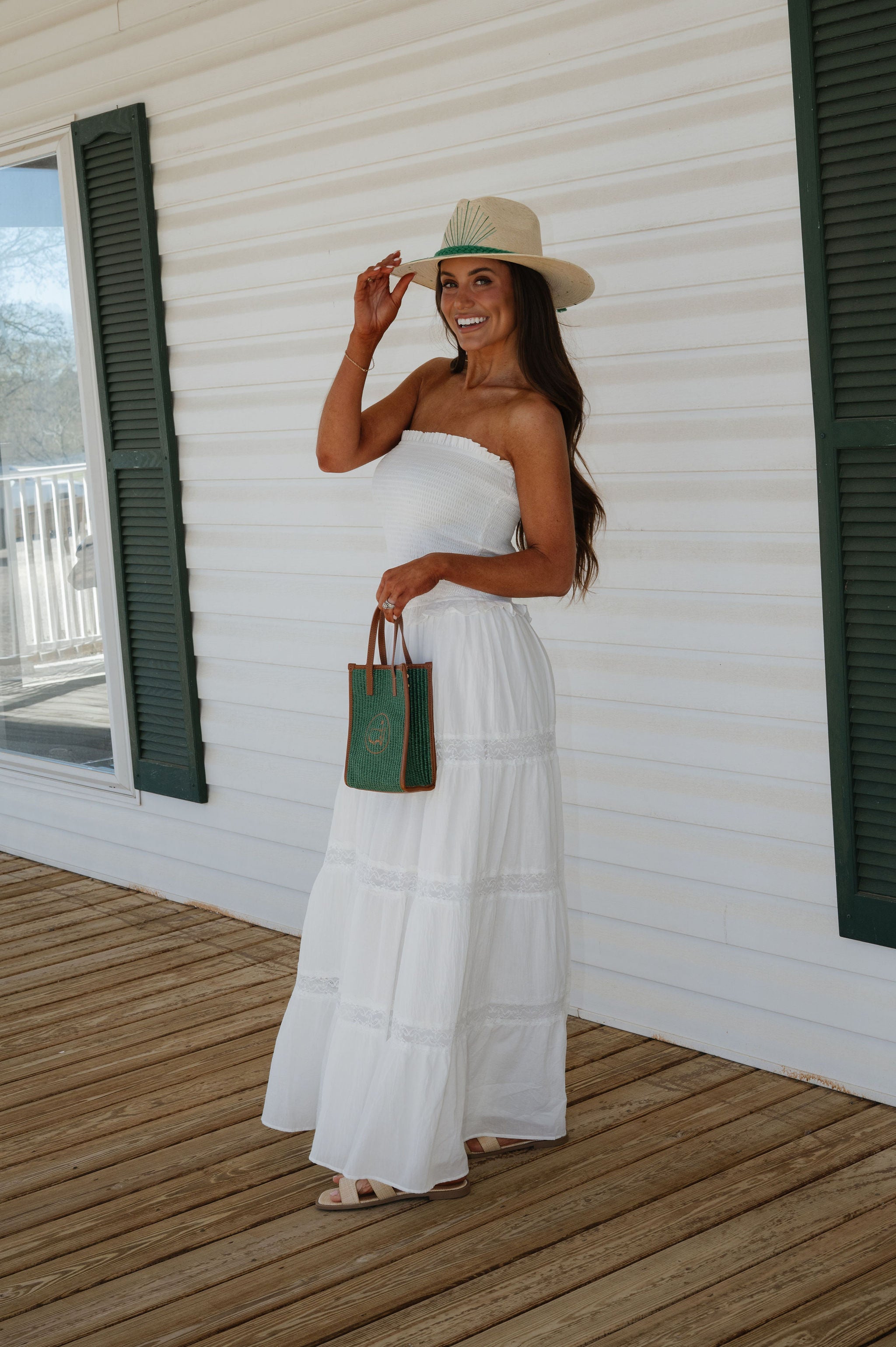 Stone Maxi Dress-White