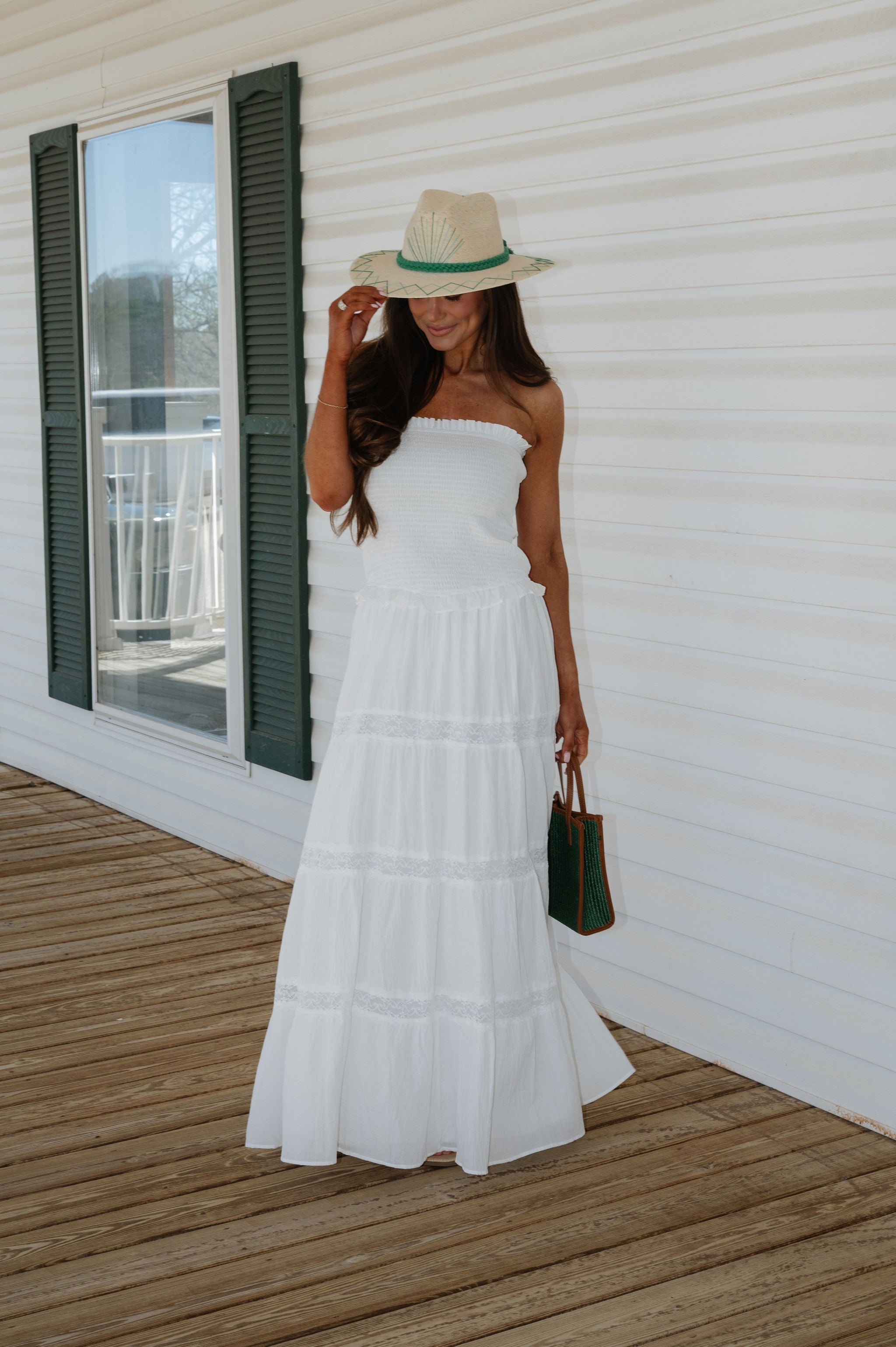 Stone Maxi Dress-White