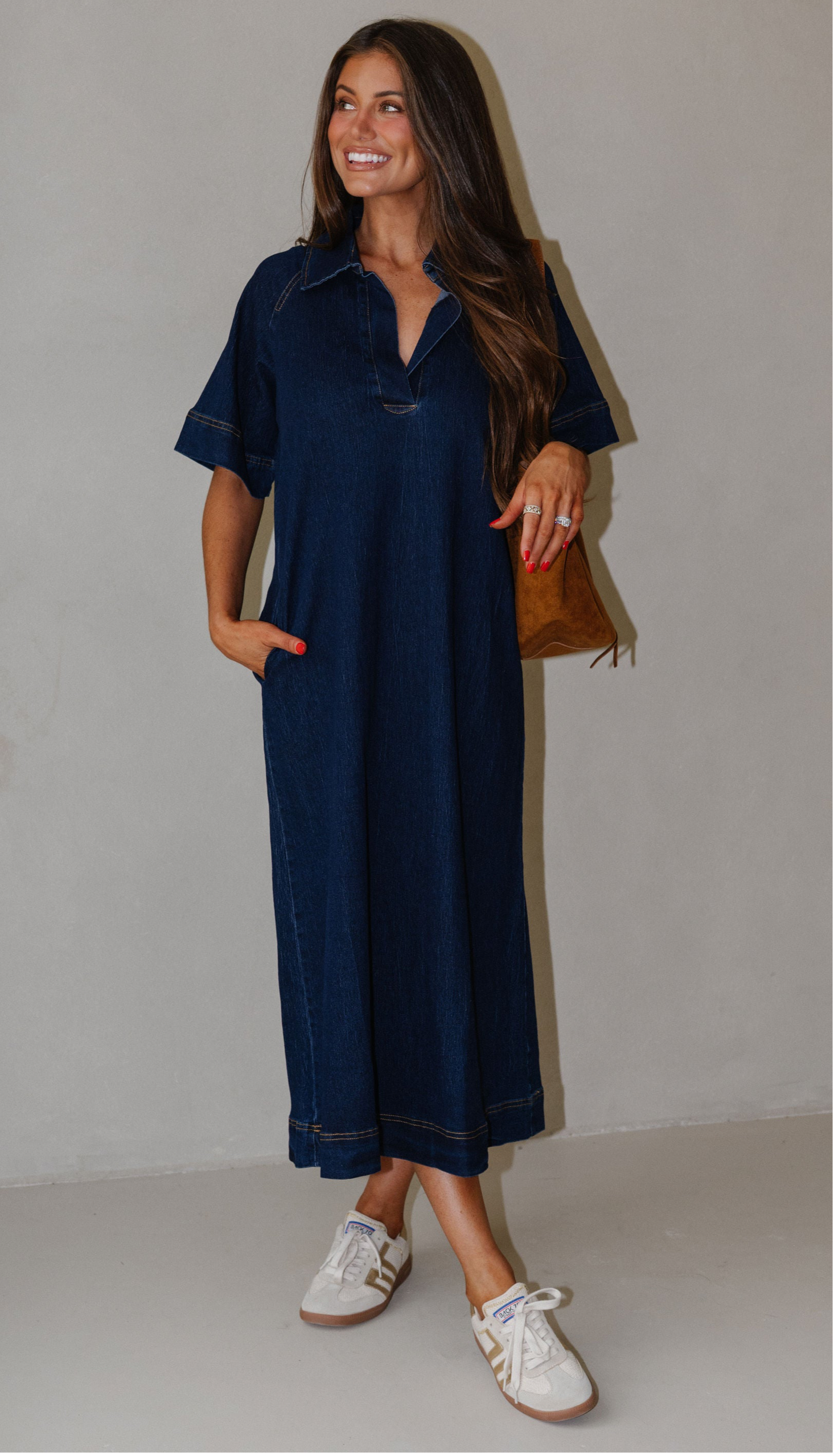 Weston Midi Dress-Dark Denim