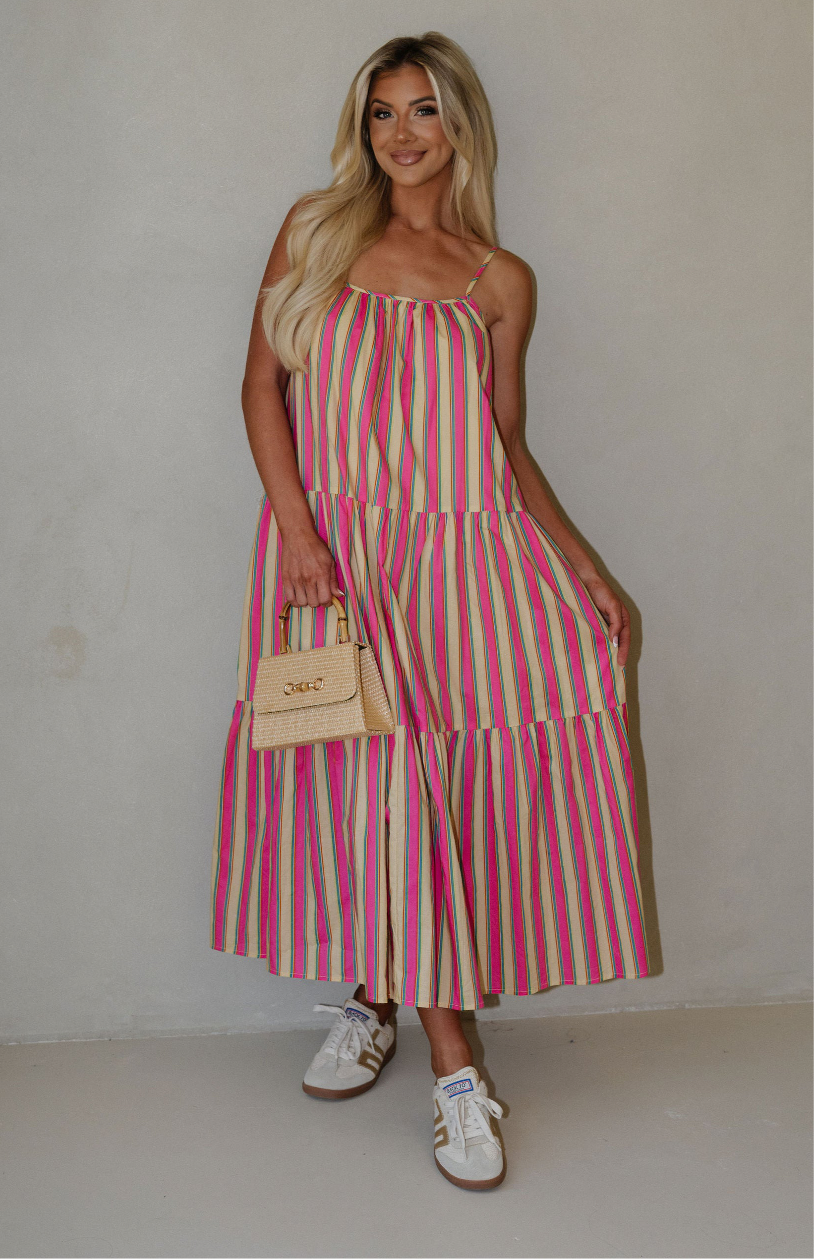Shelly Striped Midi Dress
