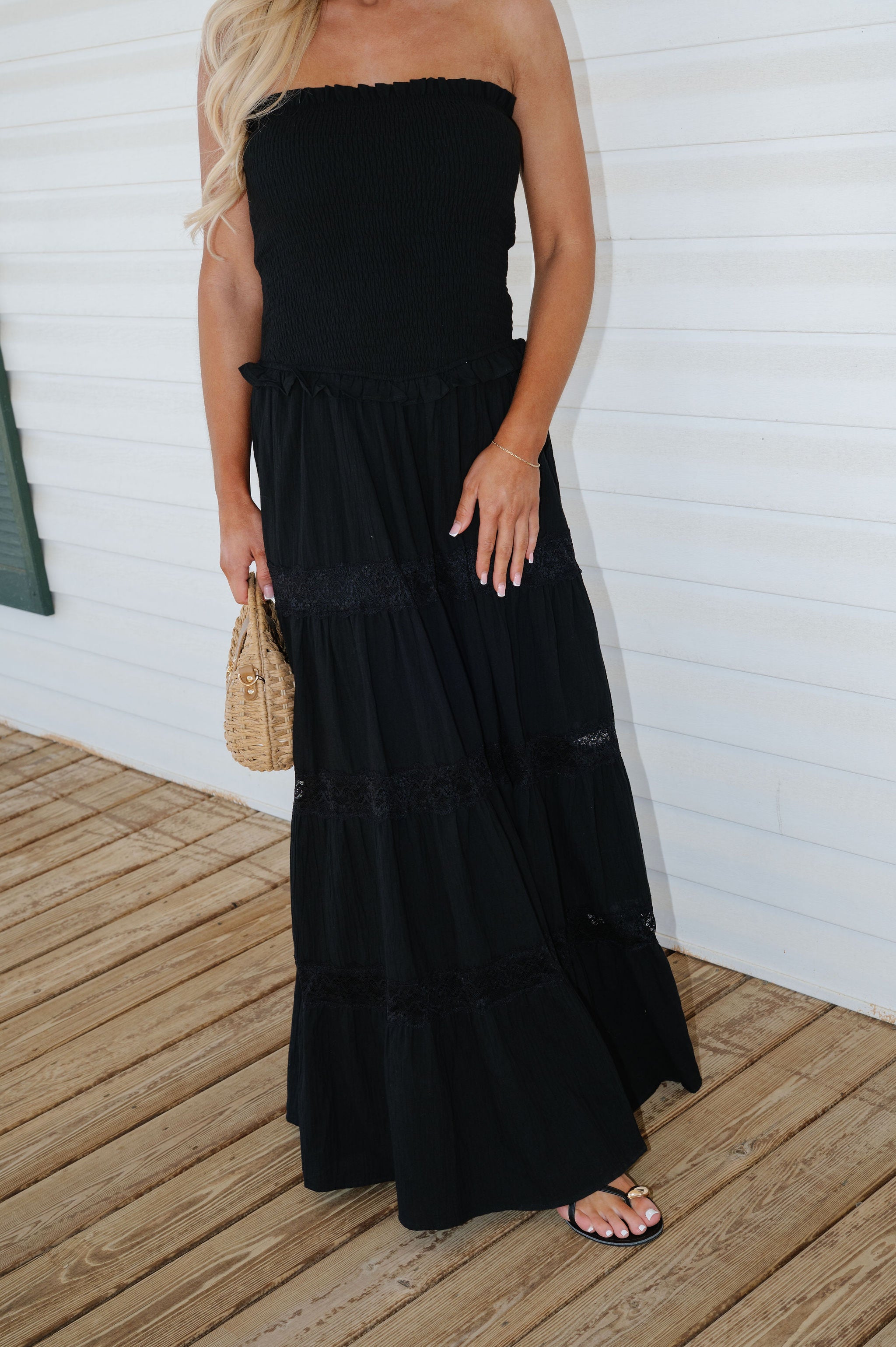 Stone Maxi Dress-Black