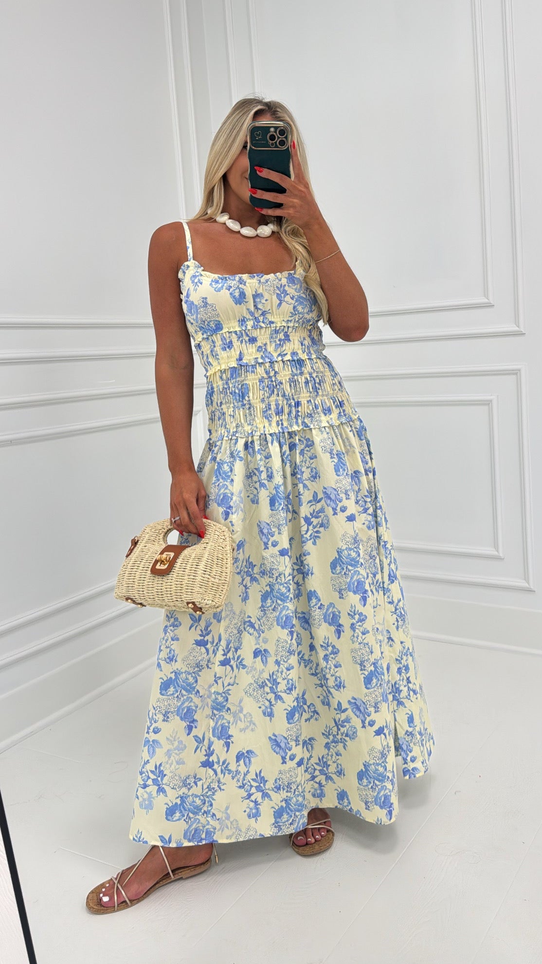 Lyla Dress-Butter/Blue