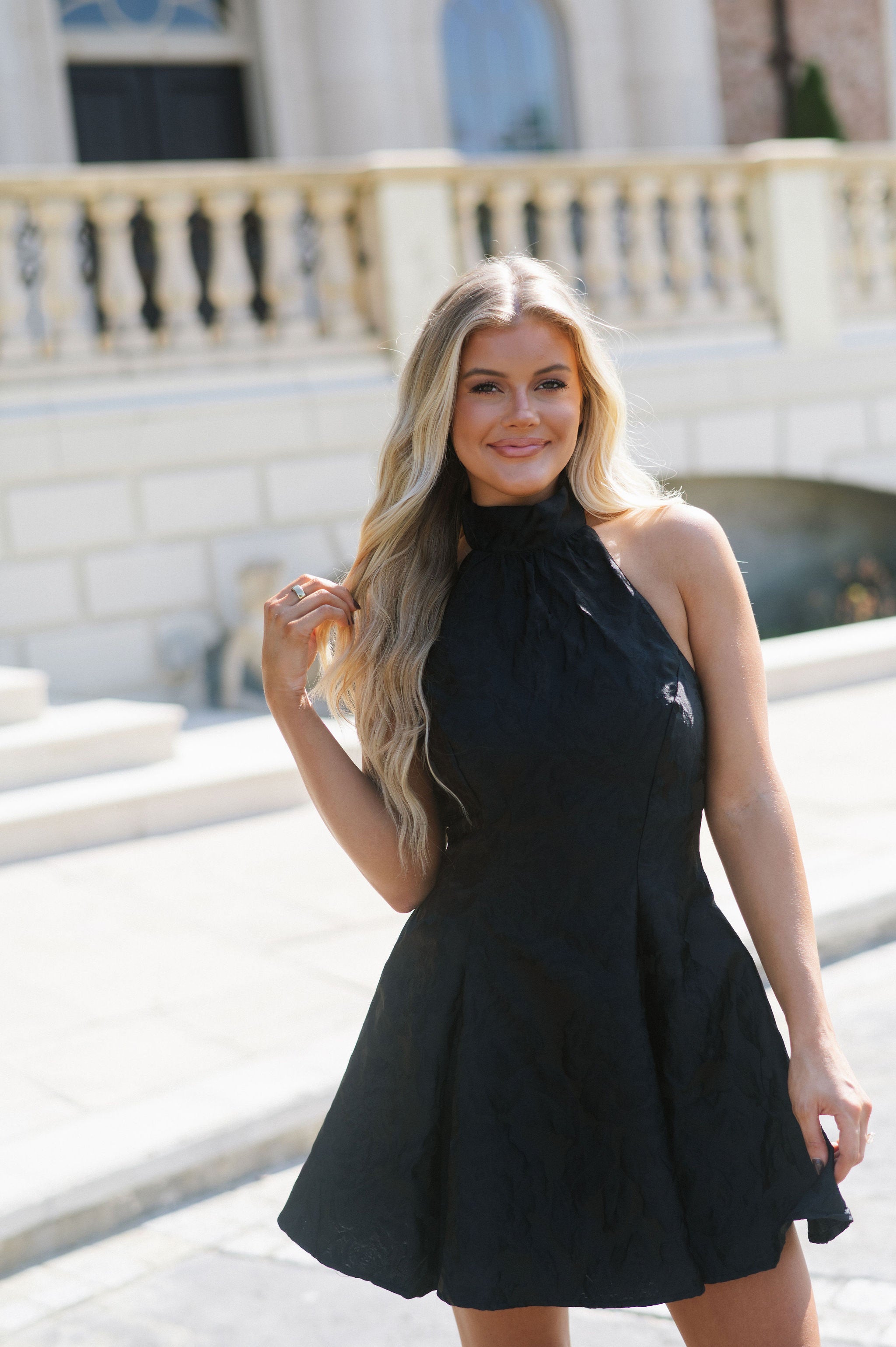 Lawrence Halter Mini Dress-Black