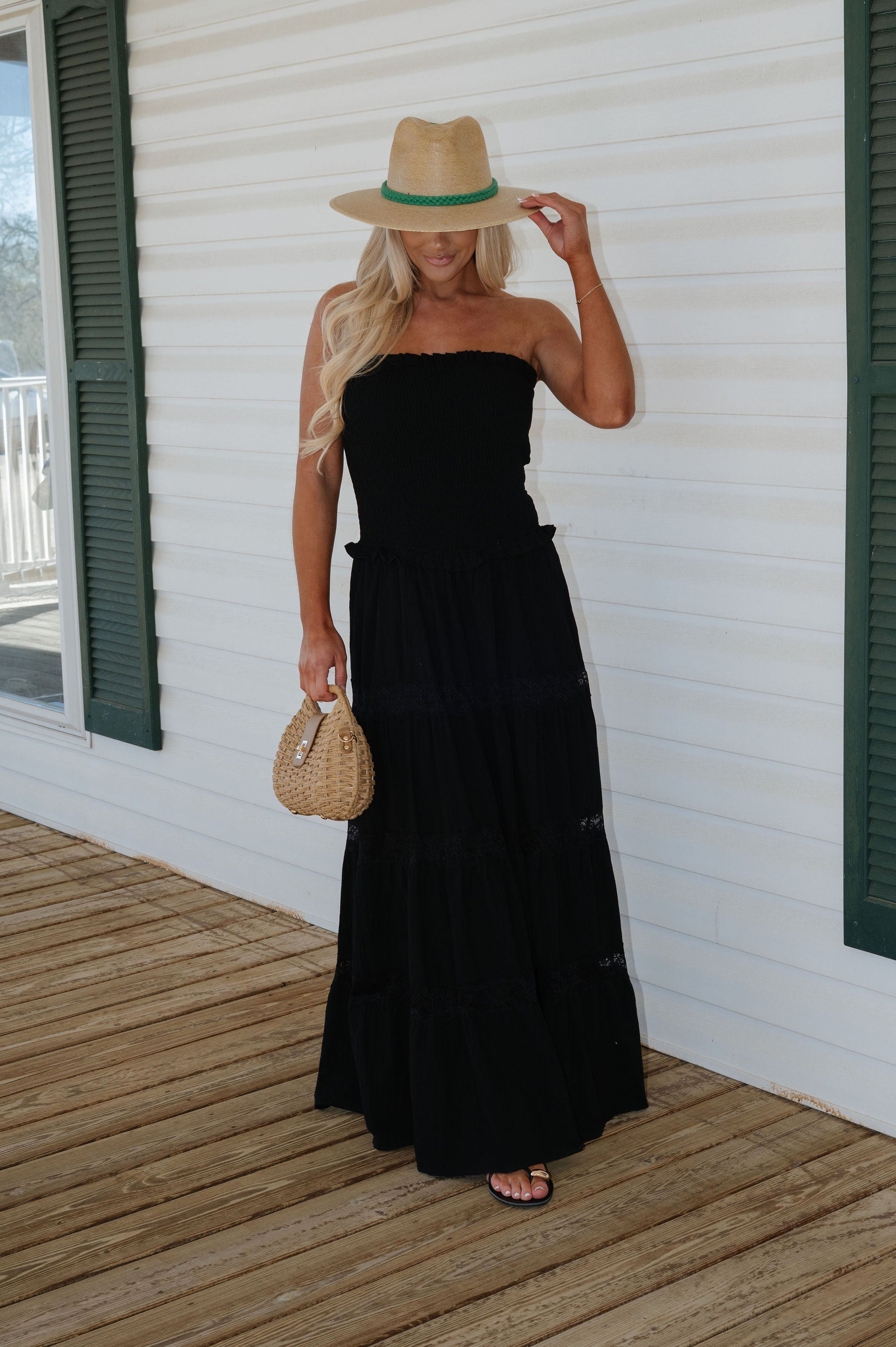 Stone Maxi Dress-Black