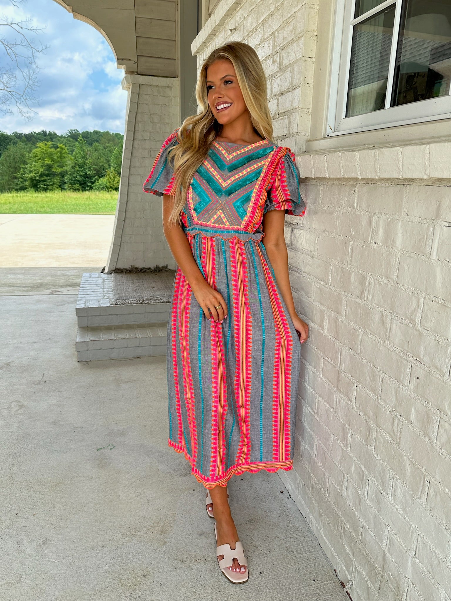 Fringe midi dress online