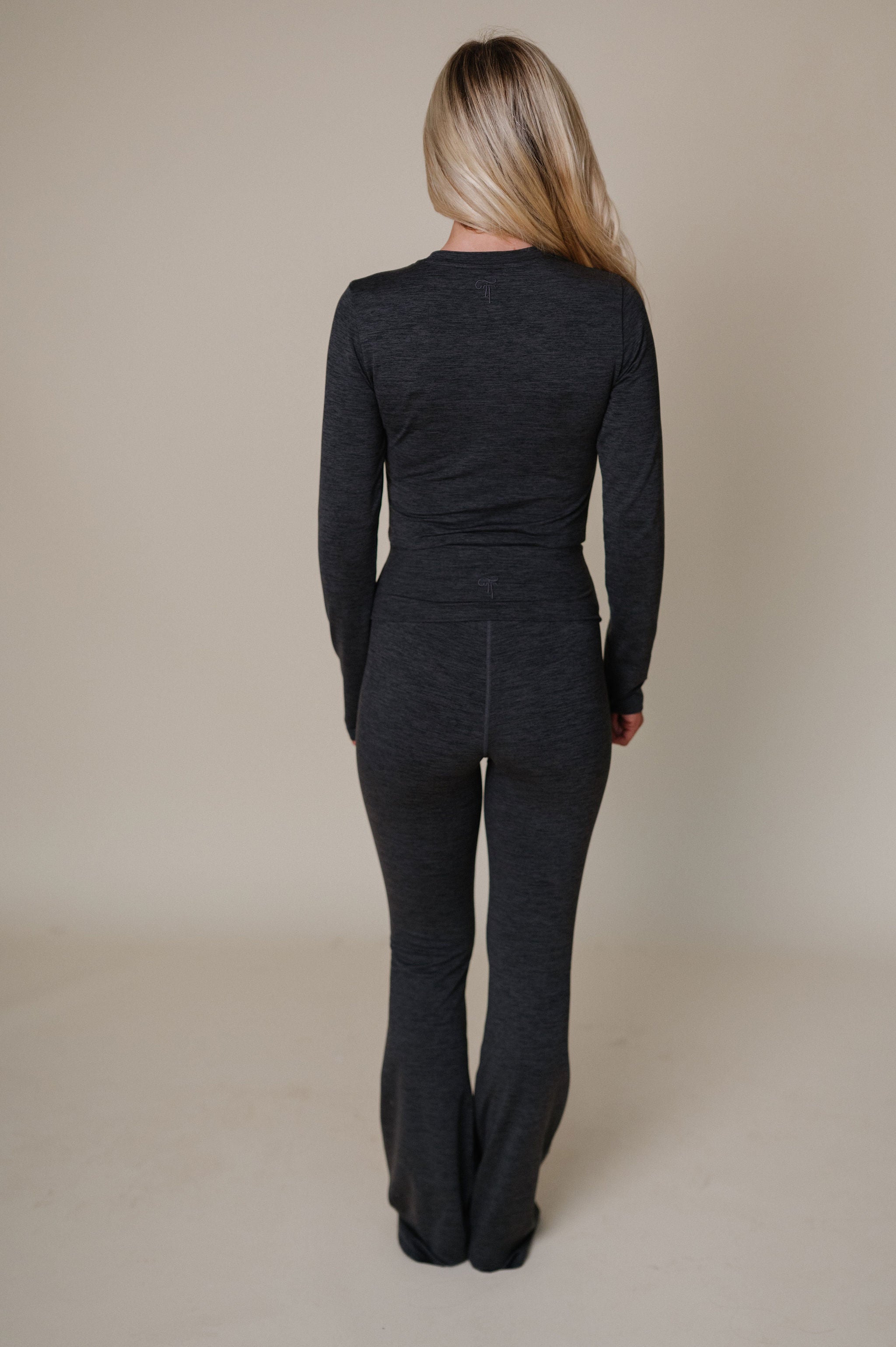 TT Active Long Sleeve Top-Heathered Black