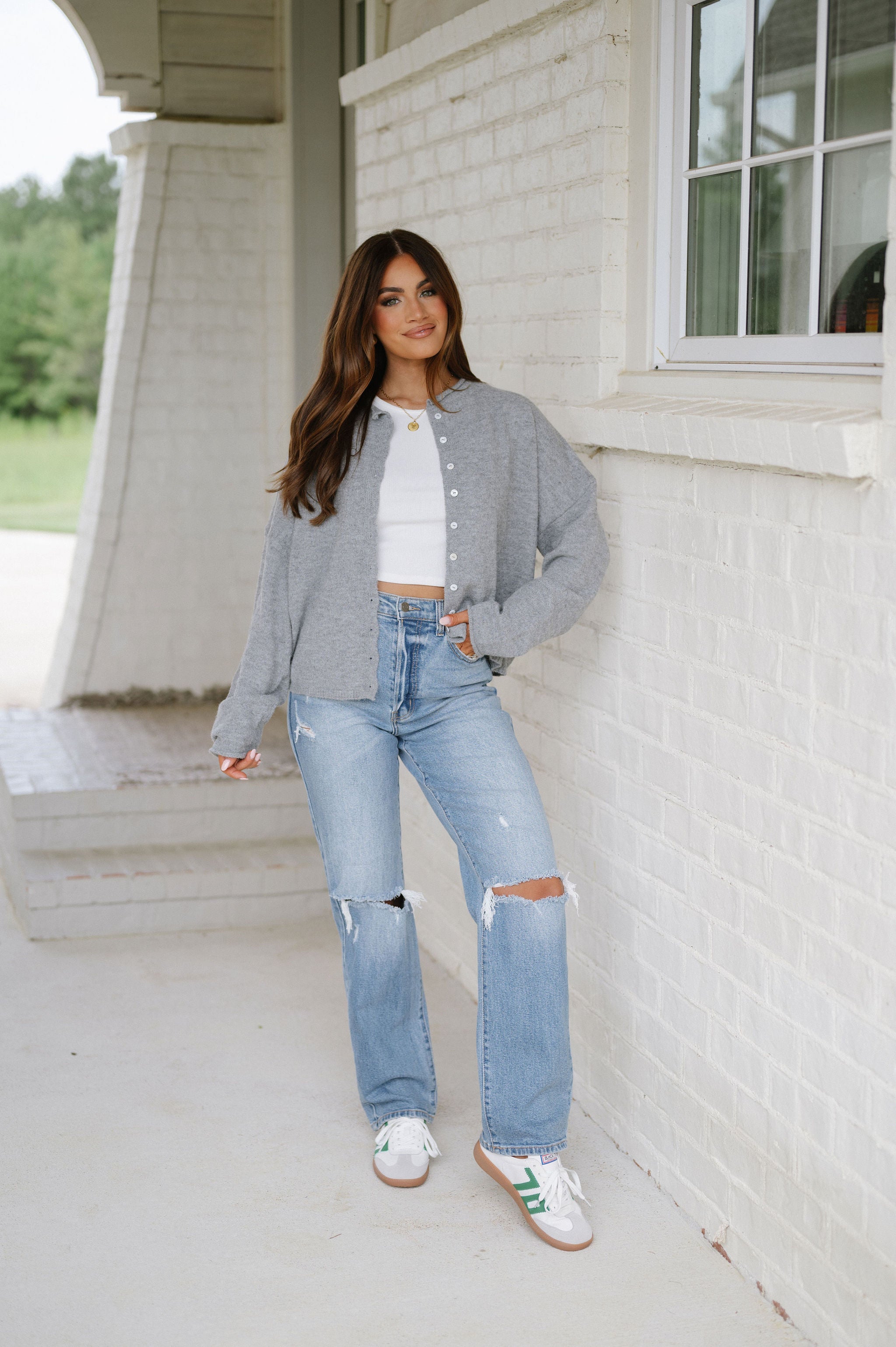 Victoria Cardigan- Heather Grey