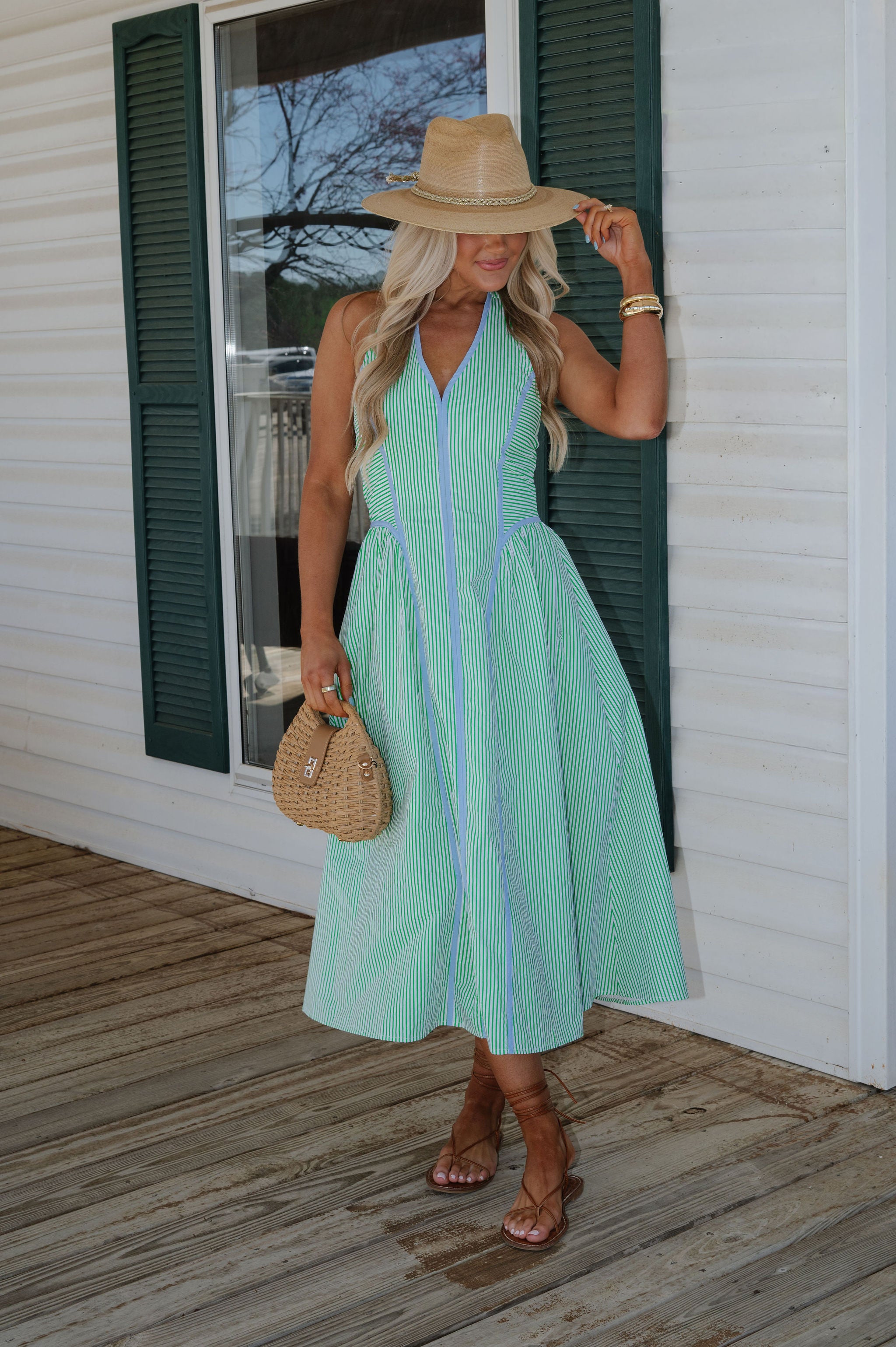 Hadley Midi Dress-Green