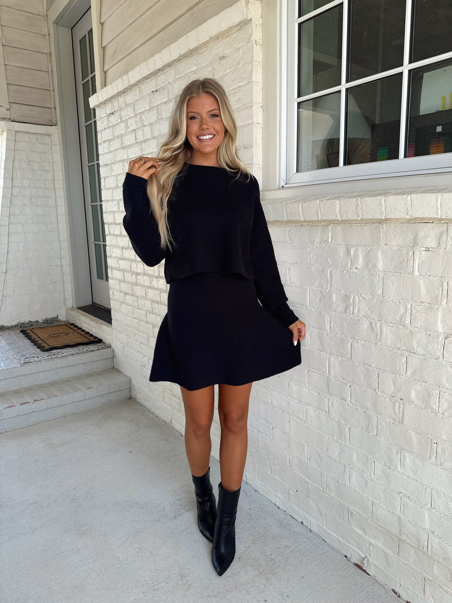 Emmalyn Skirt Set-Black