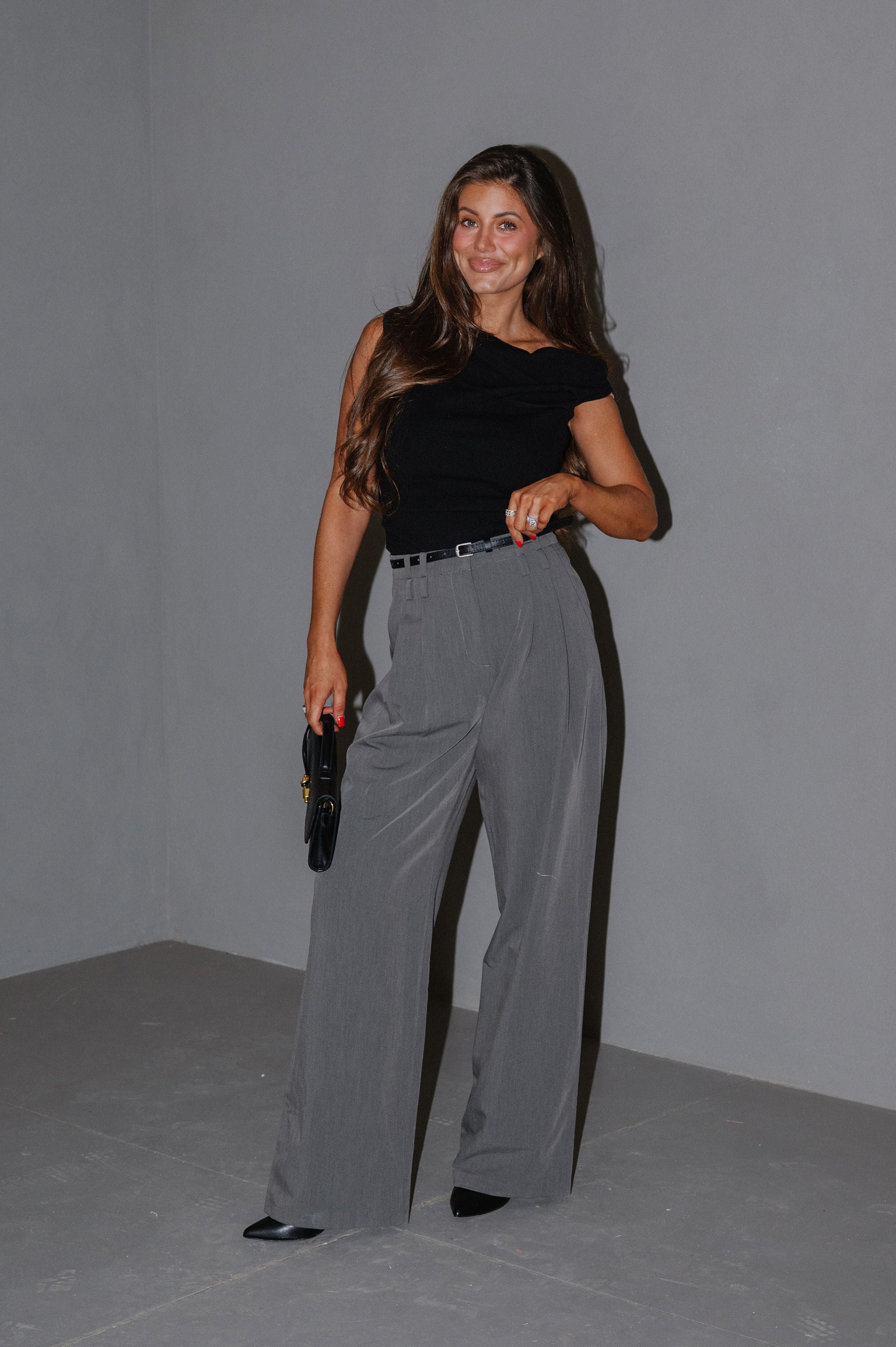 Asymmetrical Sweater Top-Black