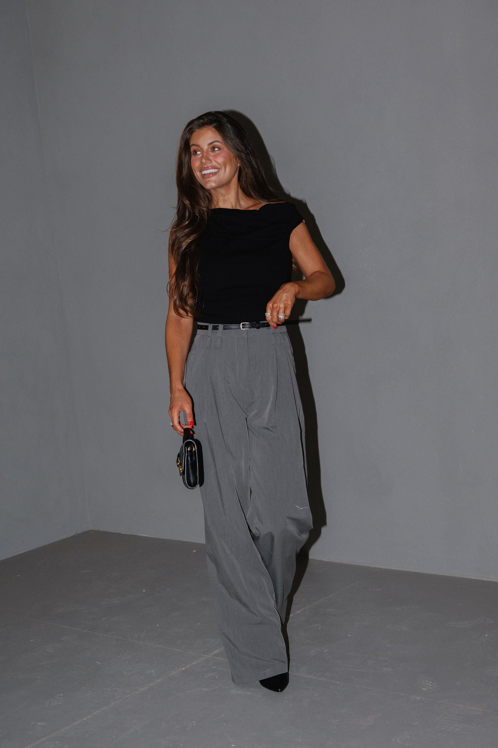 Asymmetrical Sweater Top-Black
