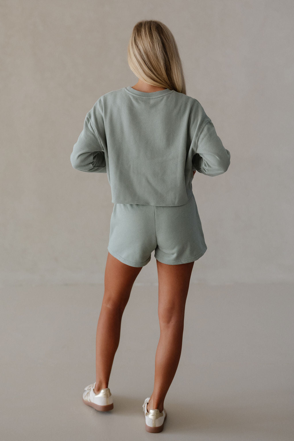These Three Cropped Sweatshirt-Sage