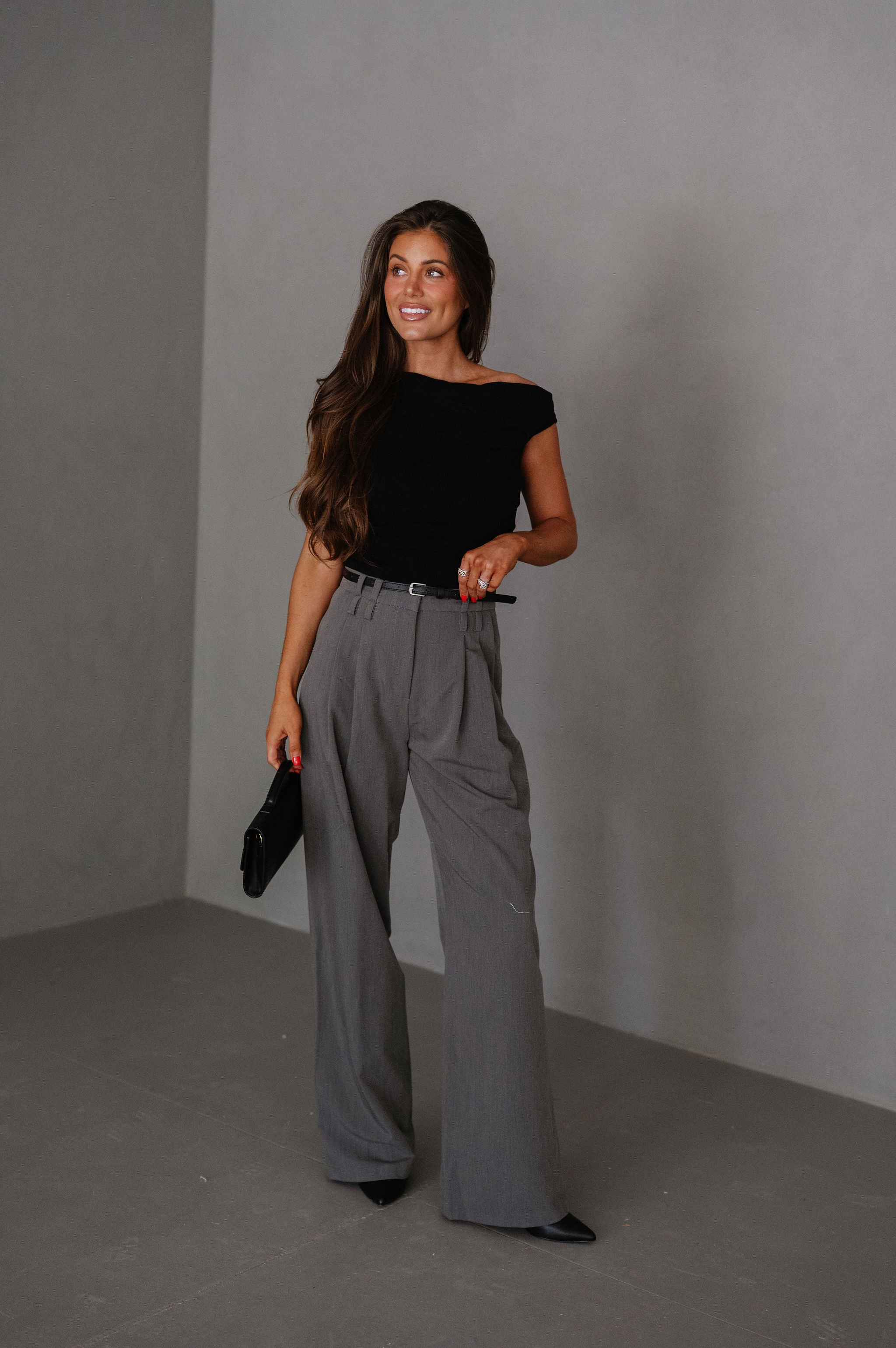 Asymmetrical Sweater Top-Black