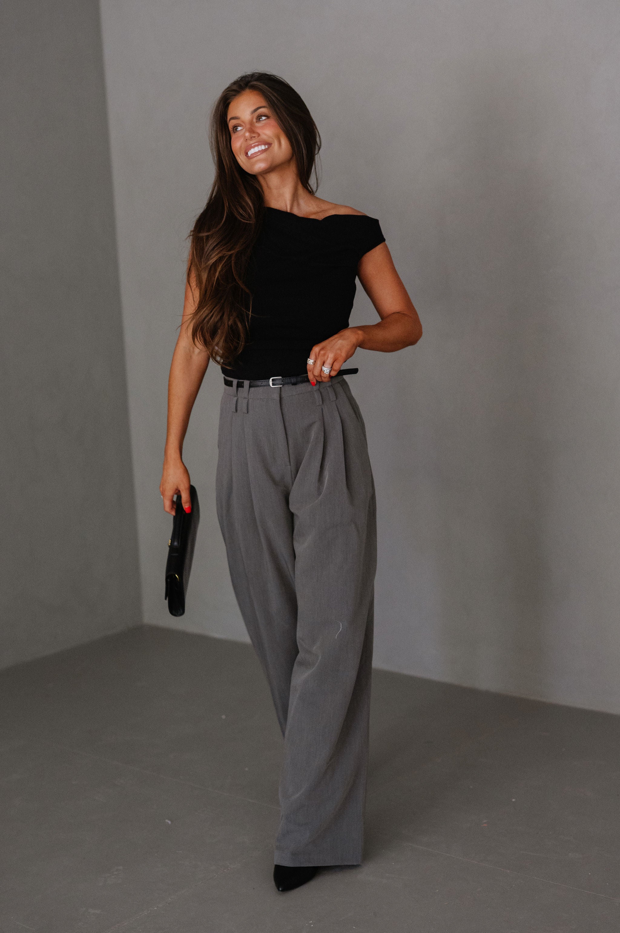 Asymmetrical Sweater Top-Black