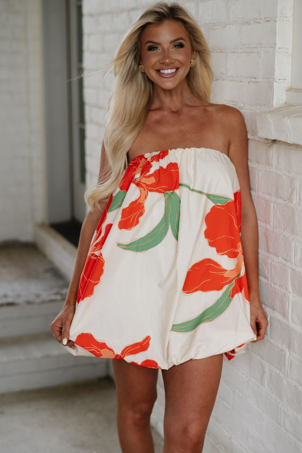 Soren Dress-Cream/Orange
