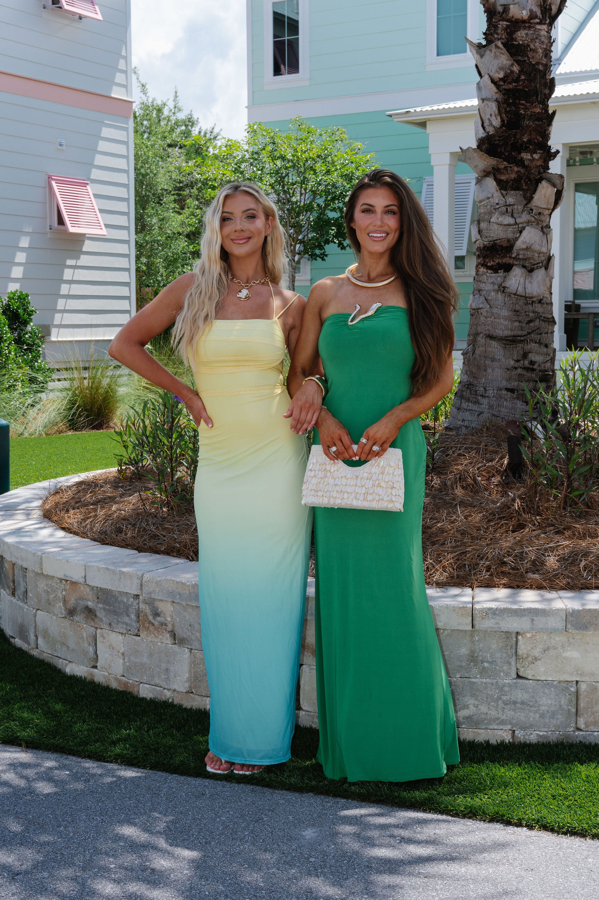 Corrine Cut Out Maxi Dress-Green