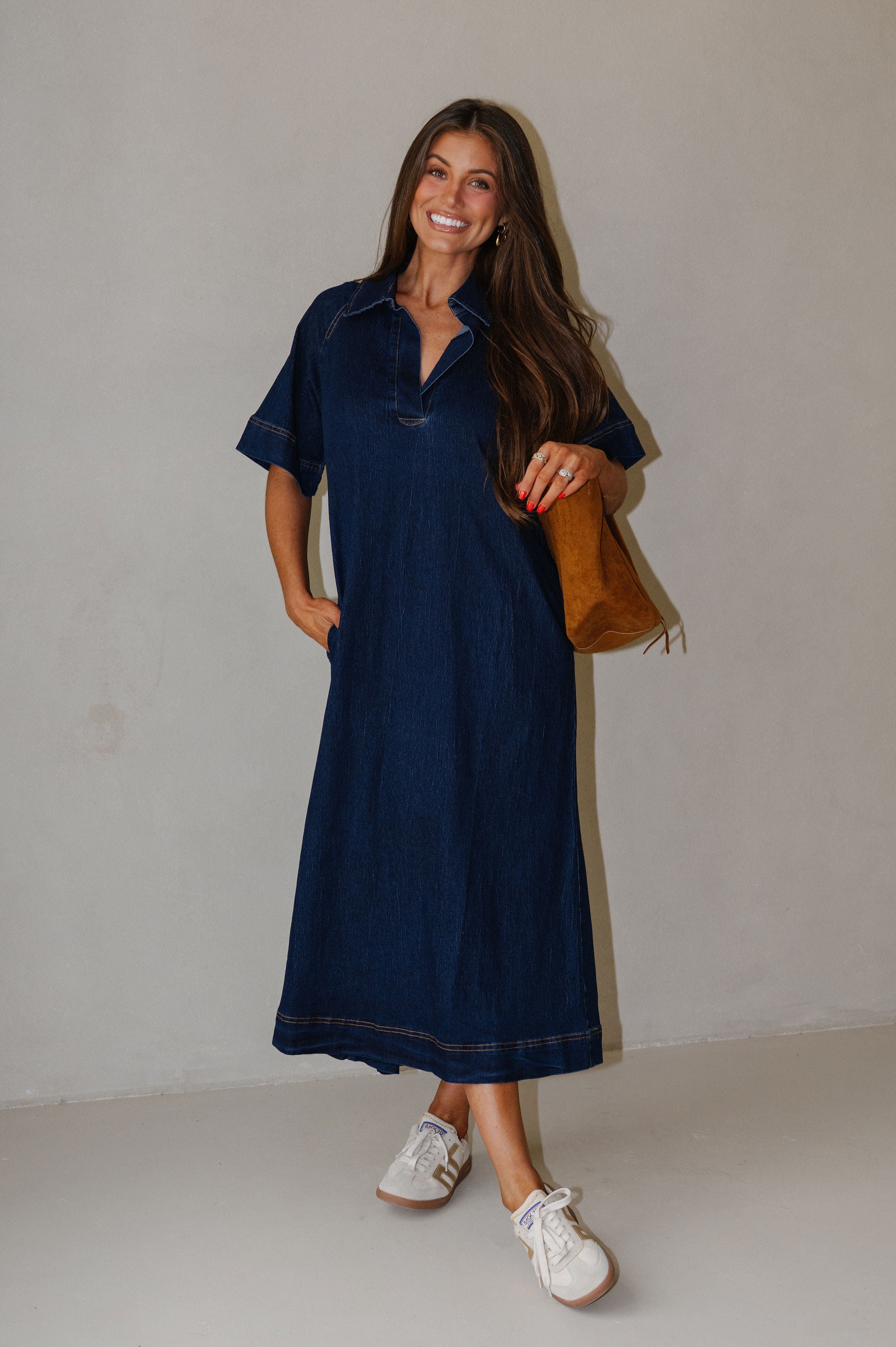Weston Midi Dress-Dark Denim