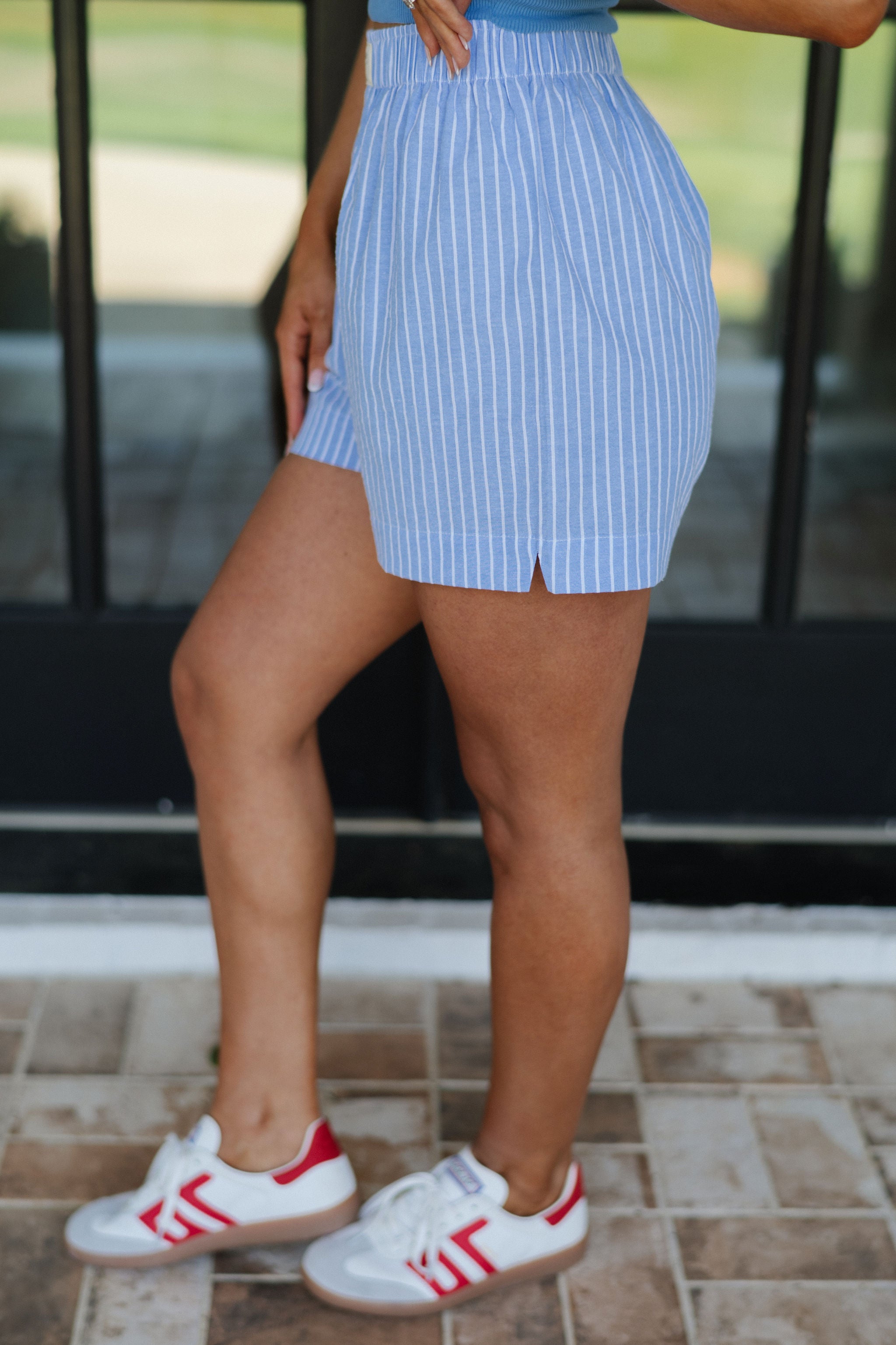 Everyday Striped Boxer Shorts-Blue