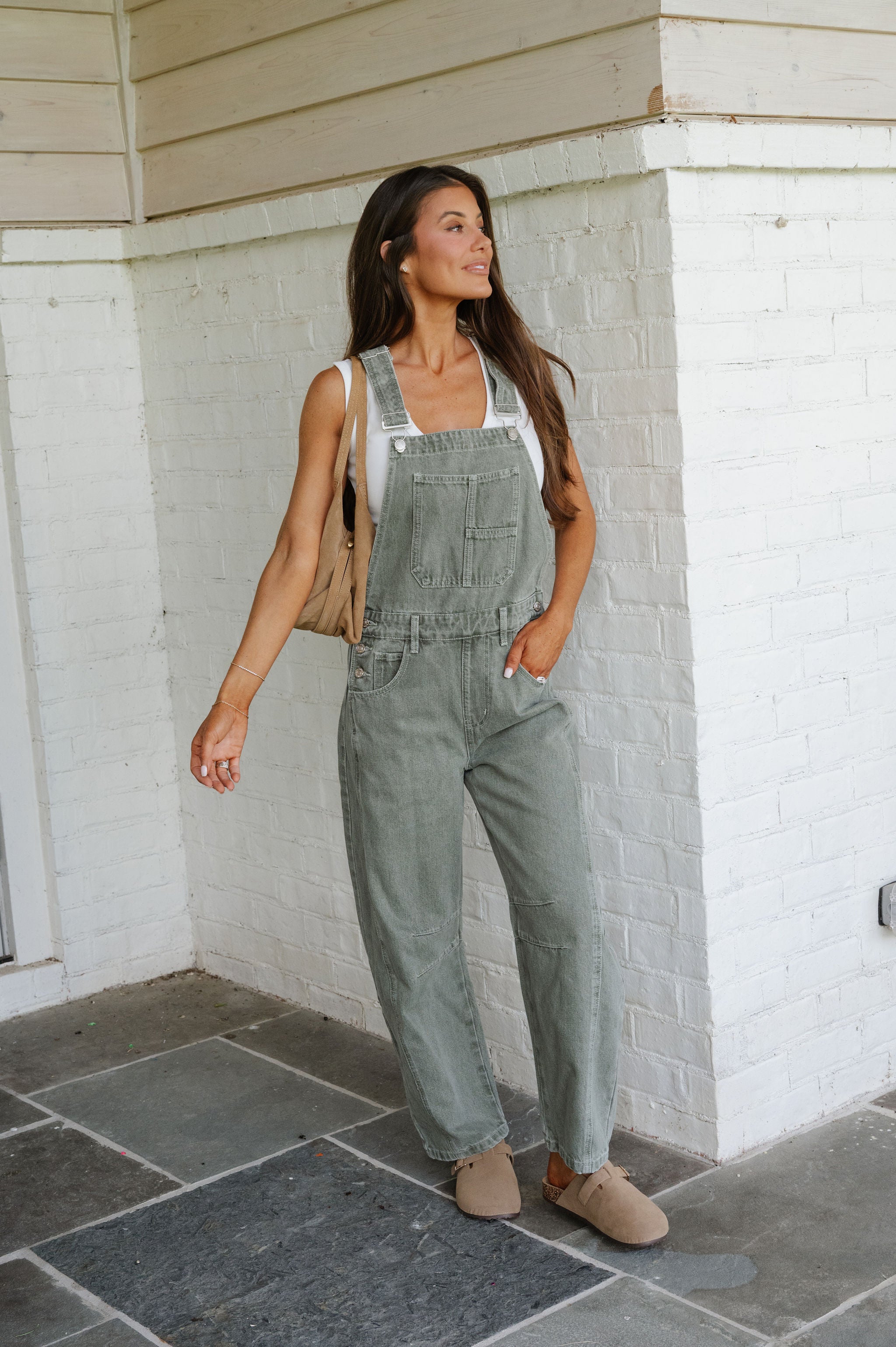 Claire Relaxed Denim Overalls
