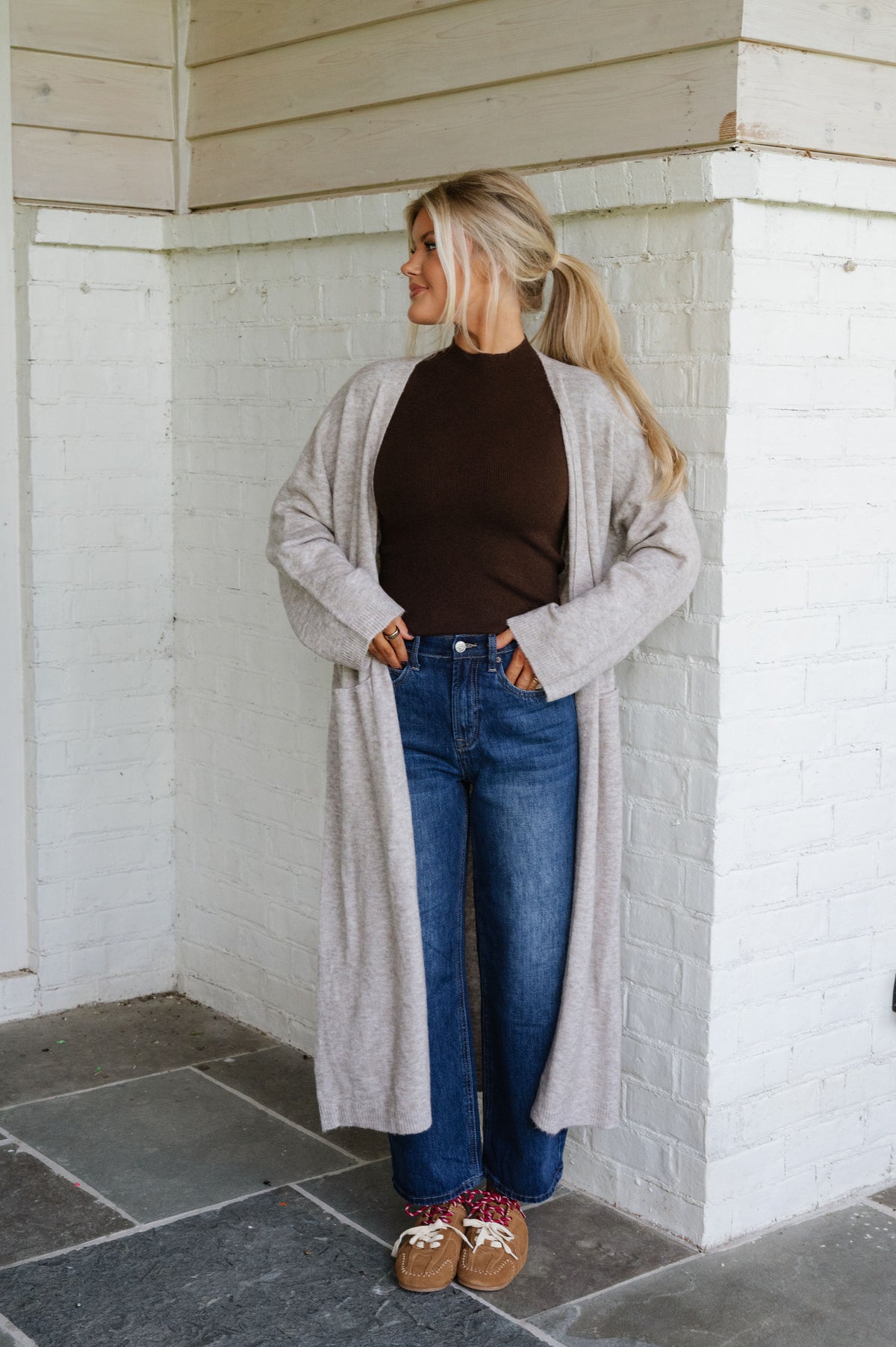 Zoe Tie Cardigan-Light Mocha