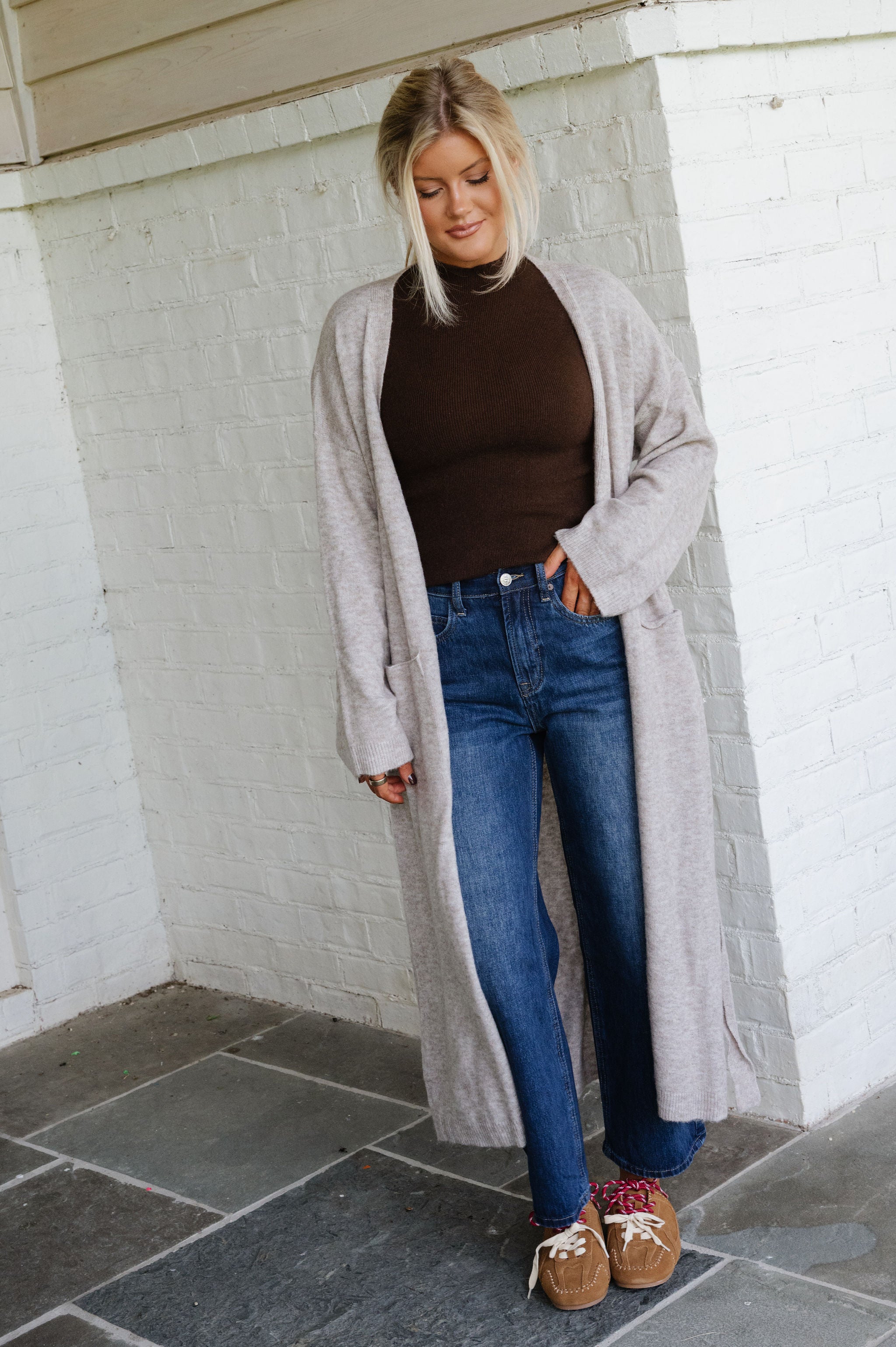Zoe Tie Cardigan-Light Mocha
