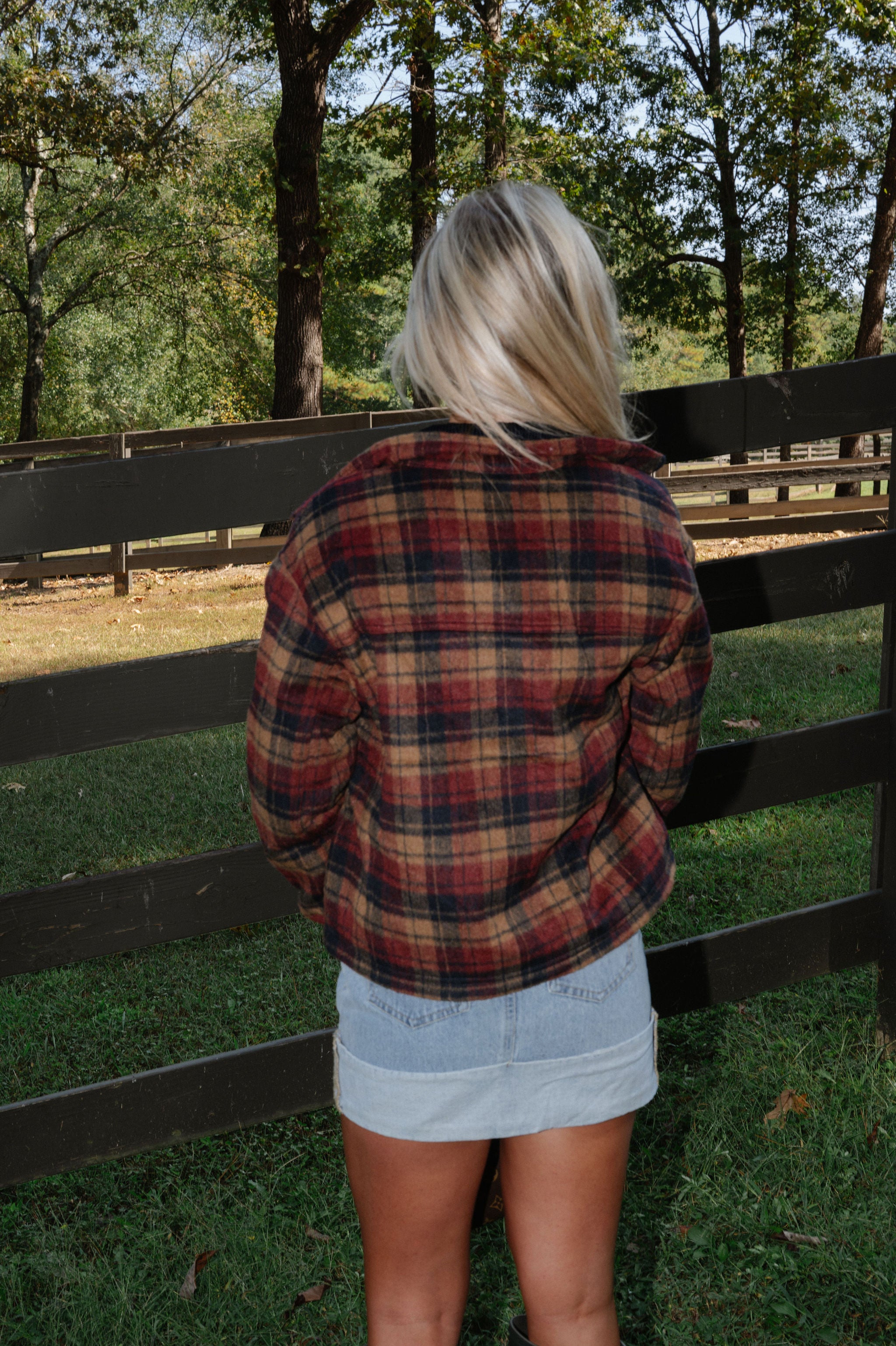 Quilted Barn Jacket-Burgundy/Navy