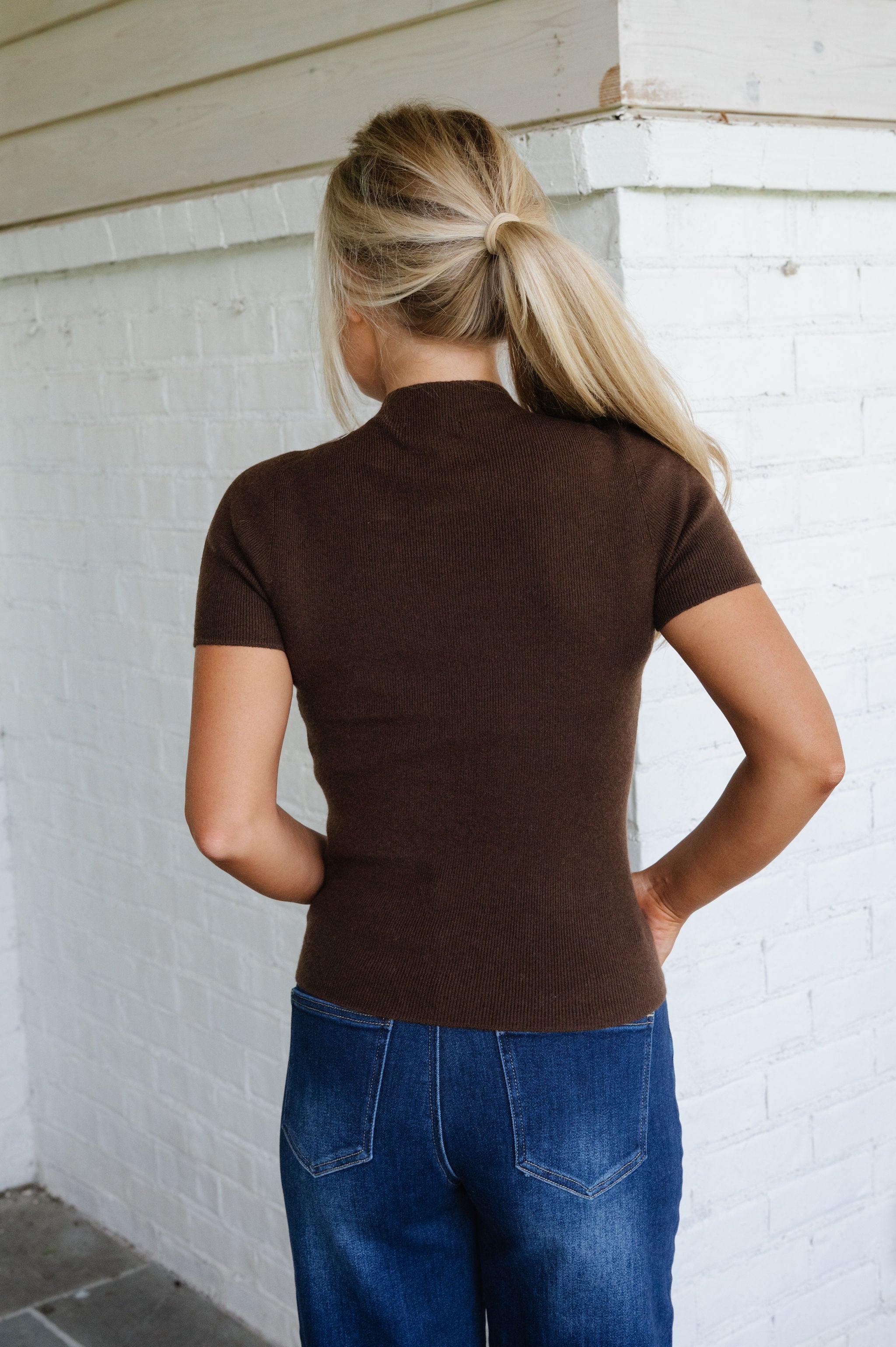 Dolly Soft Knit Sweater Top-Dark Chocolate