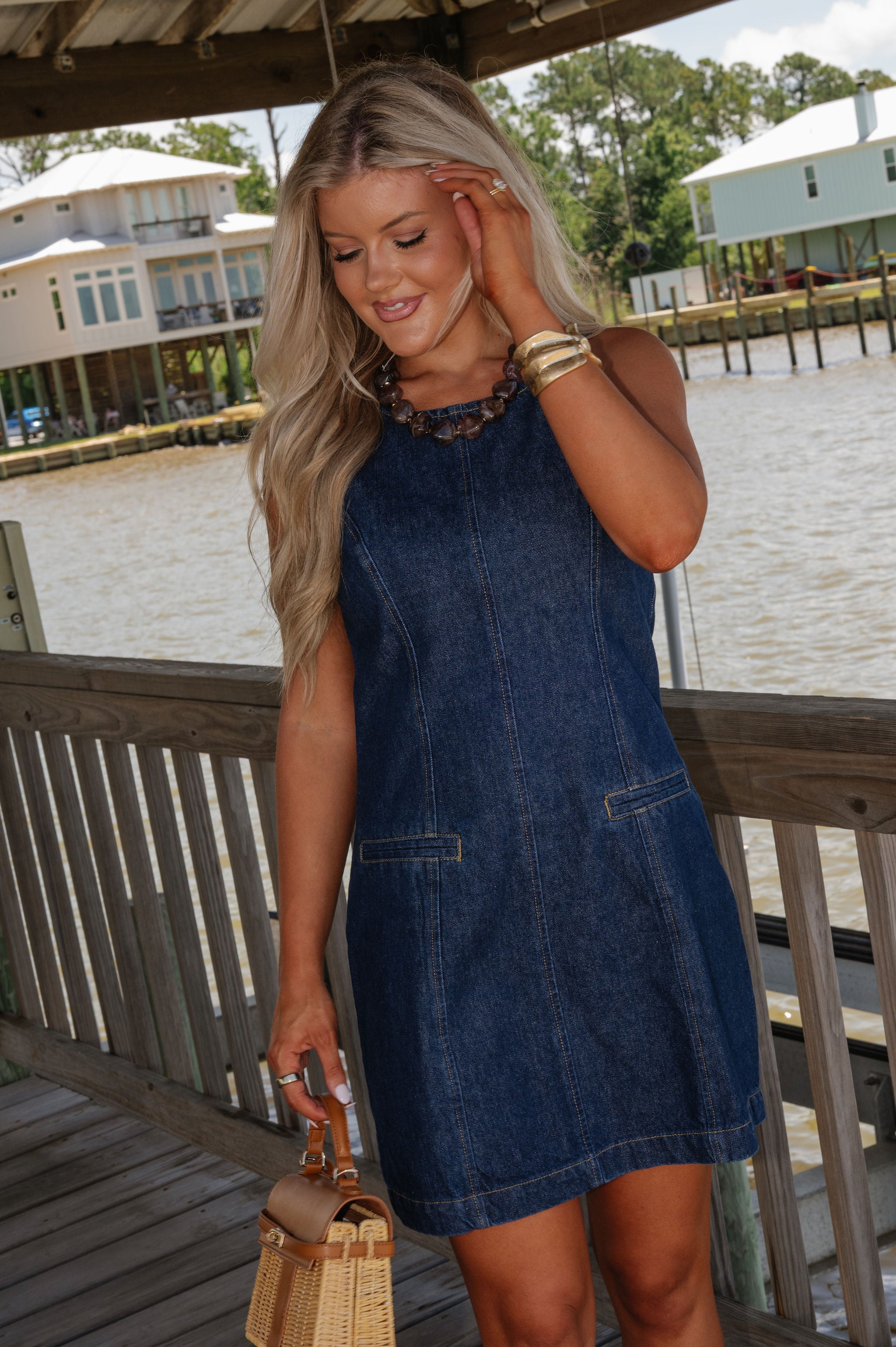 Sonny Mini Dress-Dark Denim
