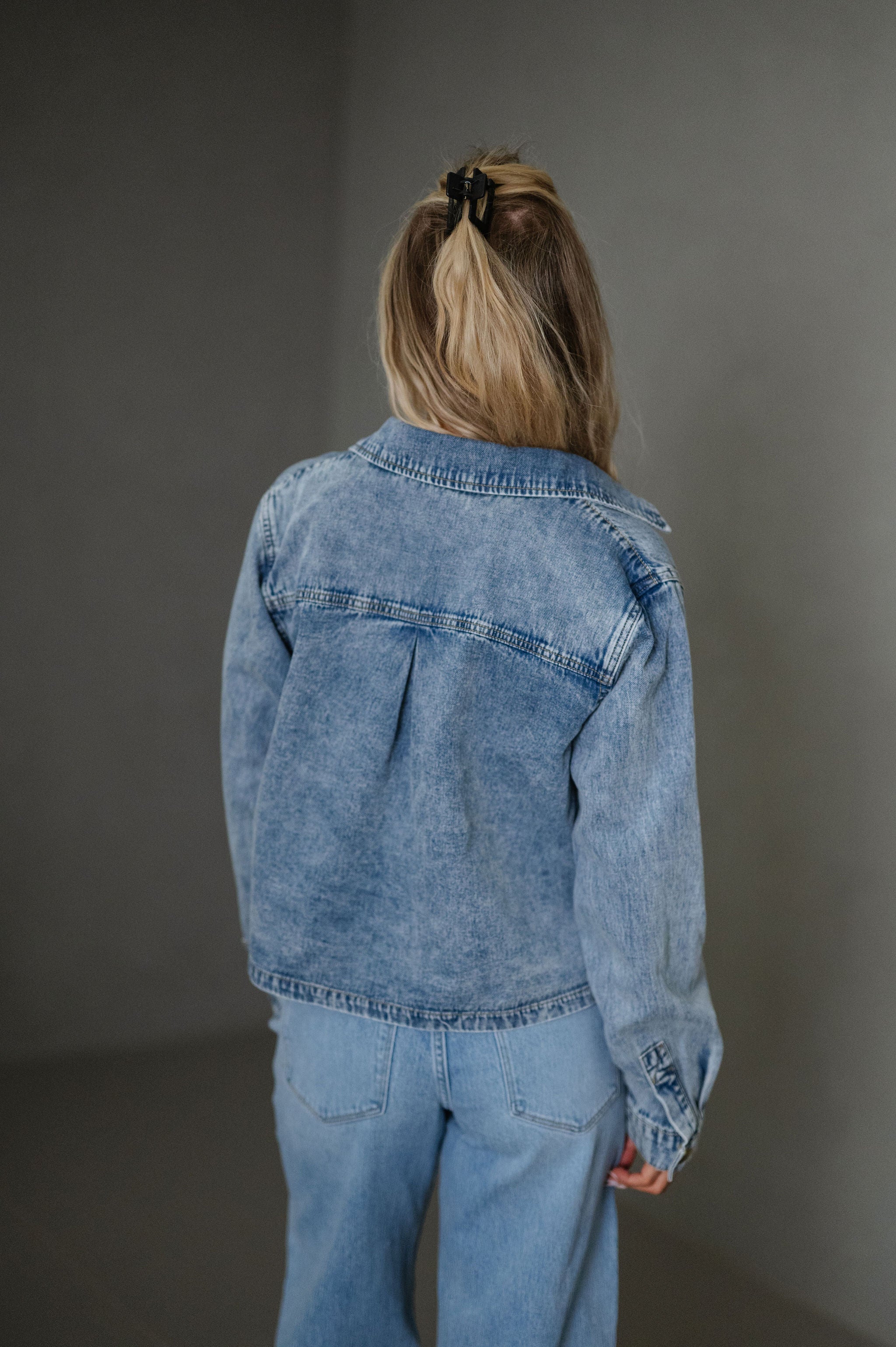 Ruby Collared Top-Denim
