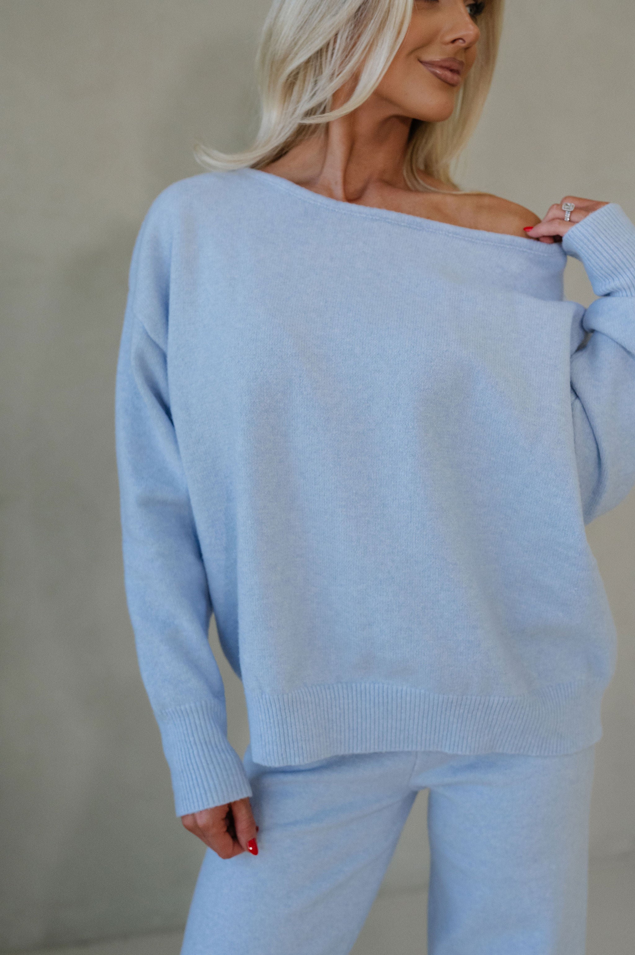 Langley Sweater Pants Set-Light Blue