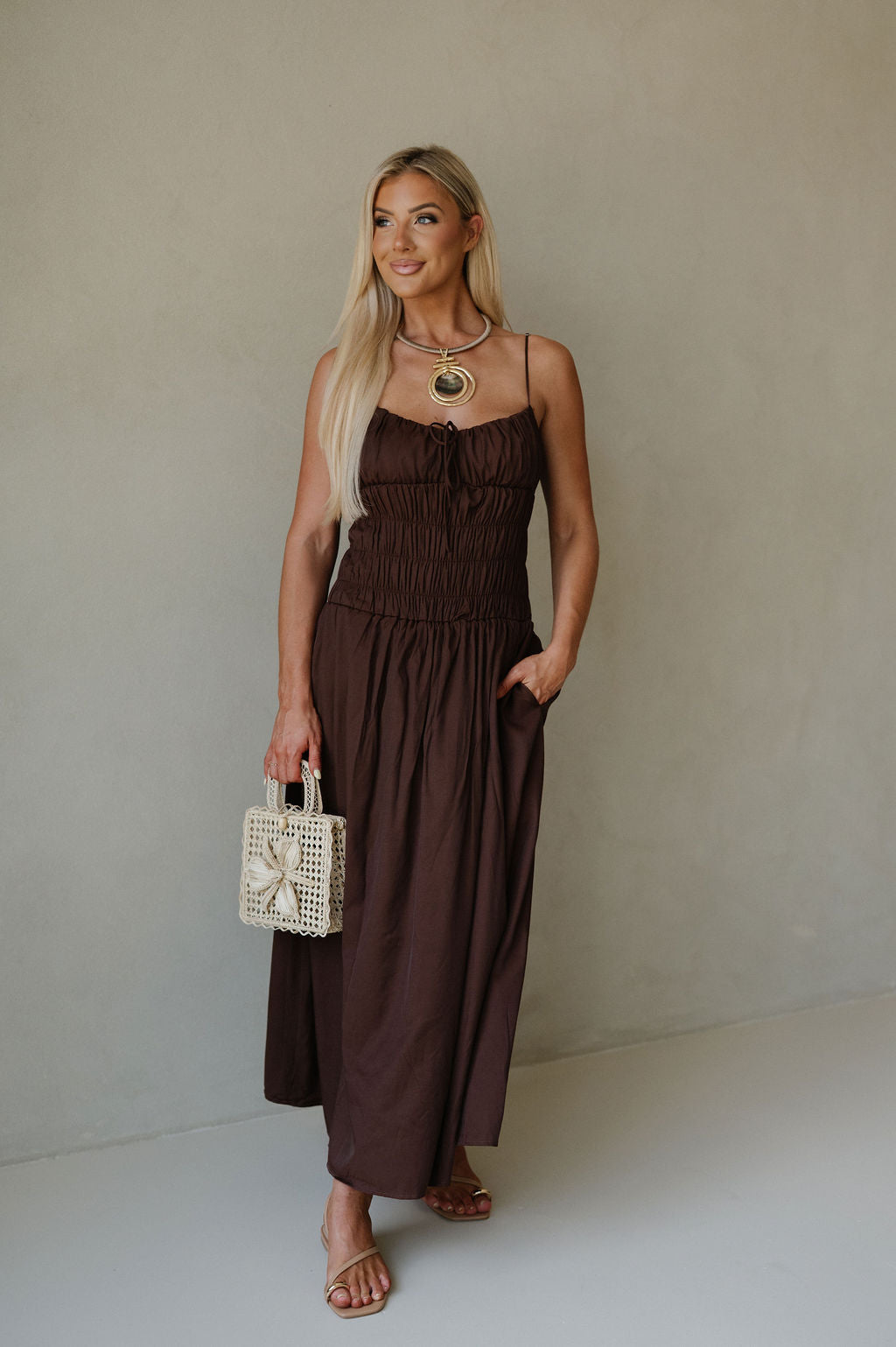 Luna Maxi Dress-Chocolate